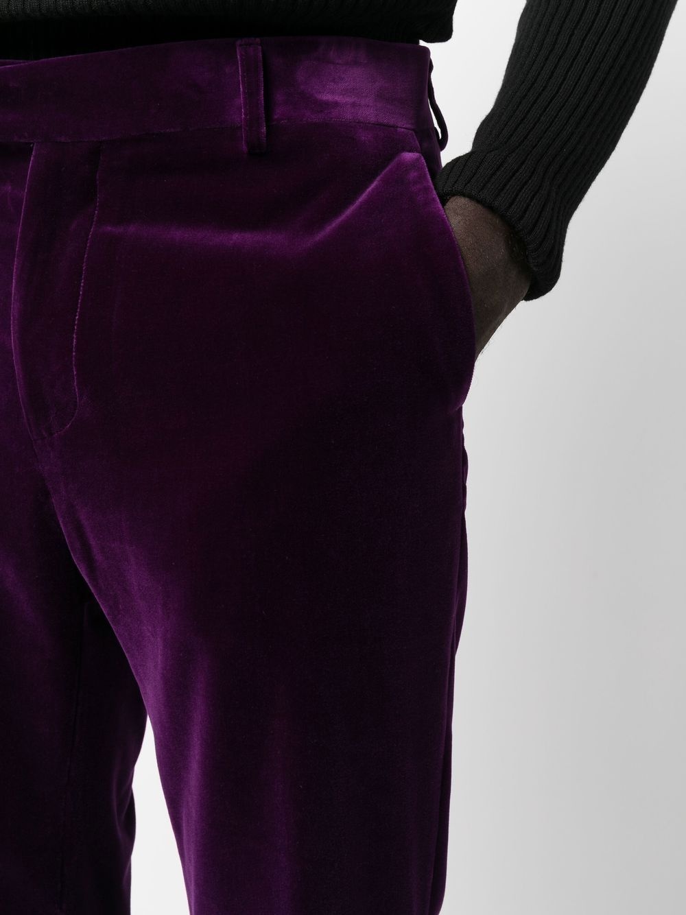 tailored kick-flare velvet trousers - 5