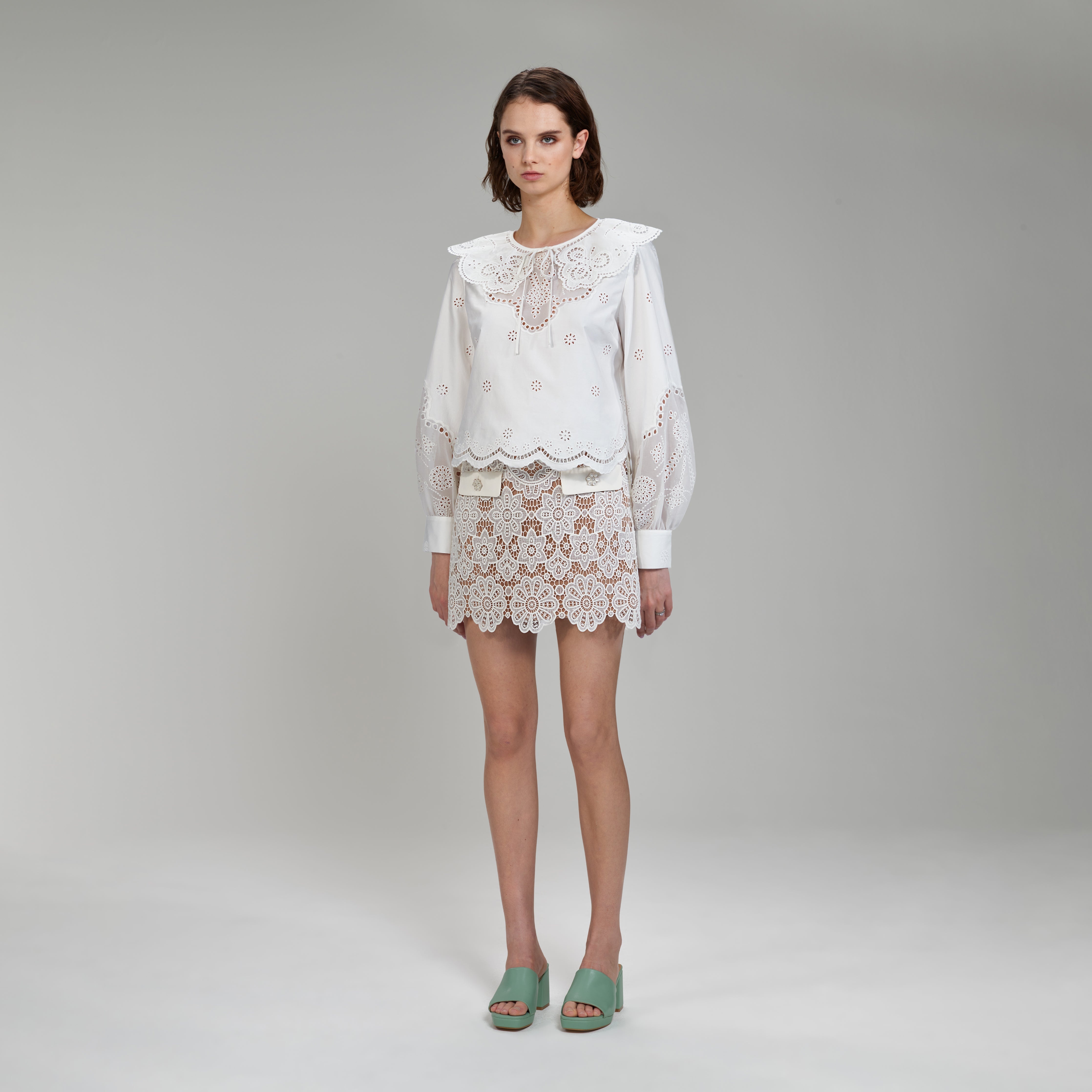 Daisy Cotton Broderie Anglaise Shirt - 2