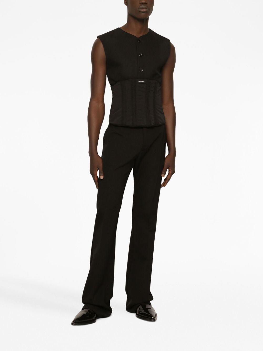 logo-patch corset-style belt - 2
