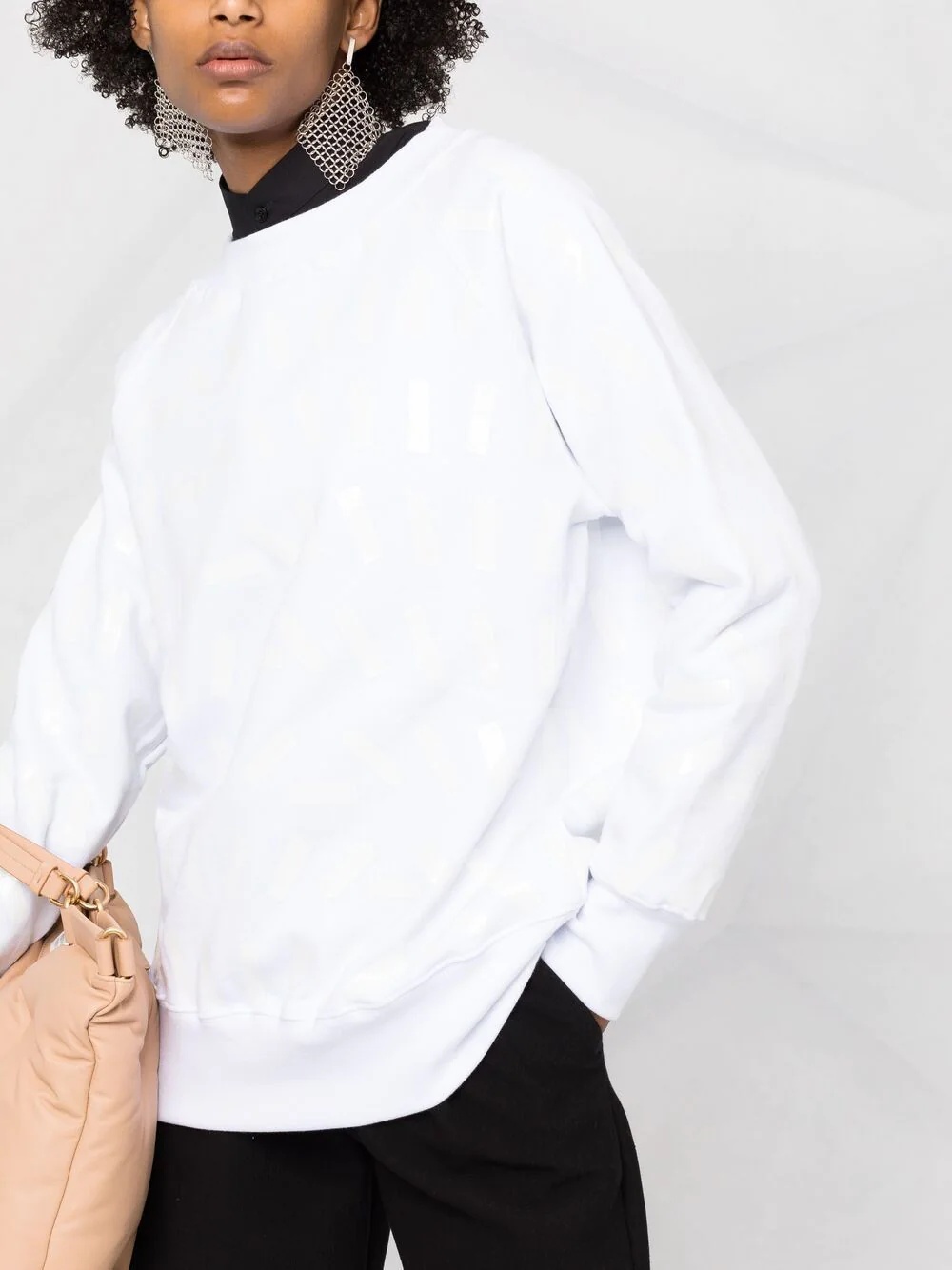 tape print sweatshirt - 5