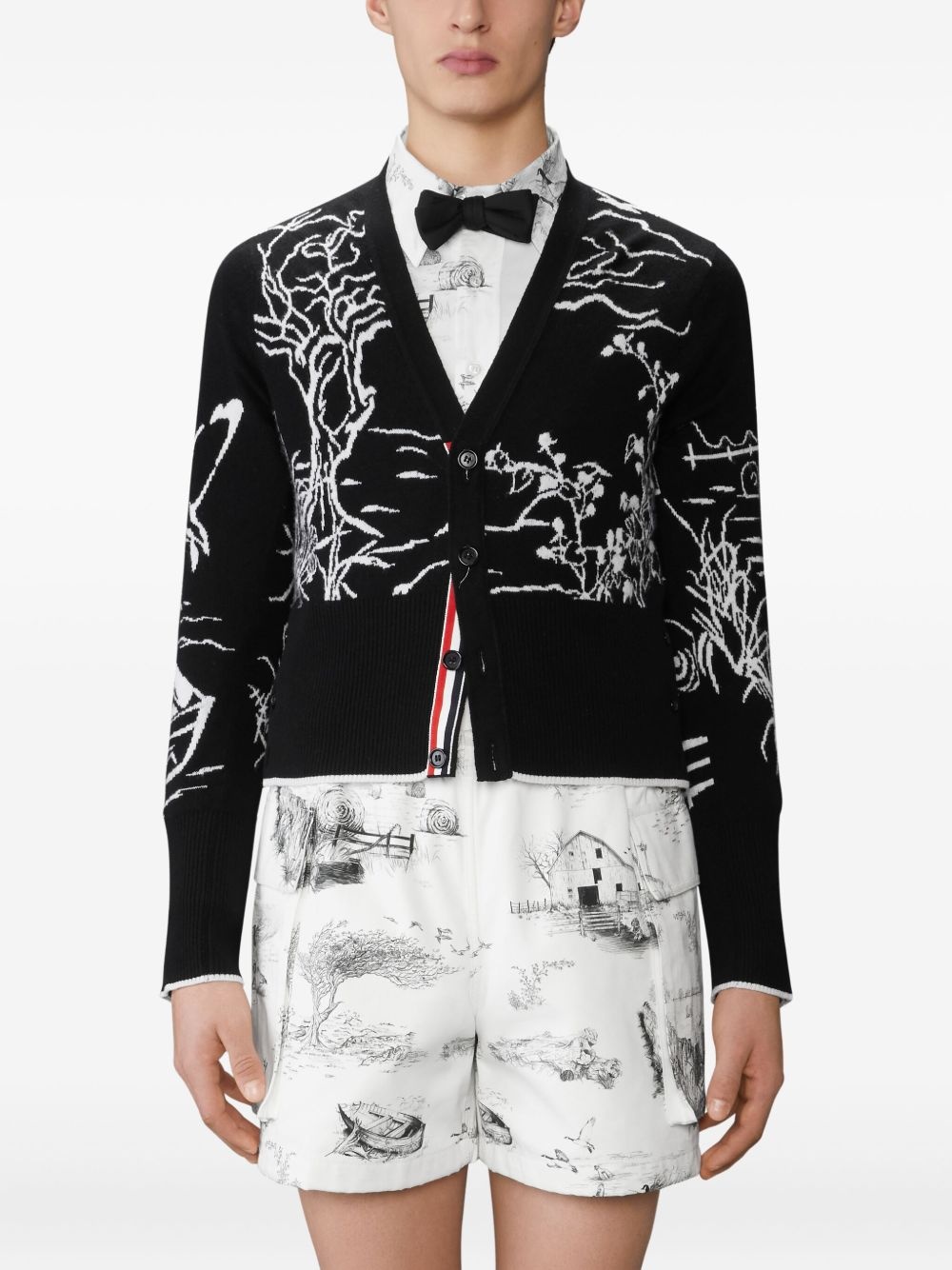 scenic intarsia cardigan - 3