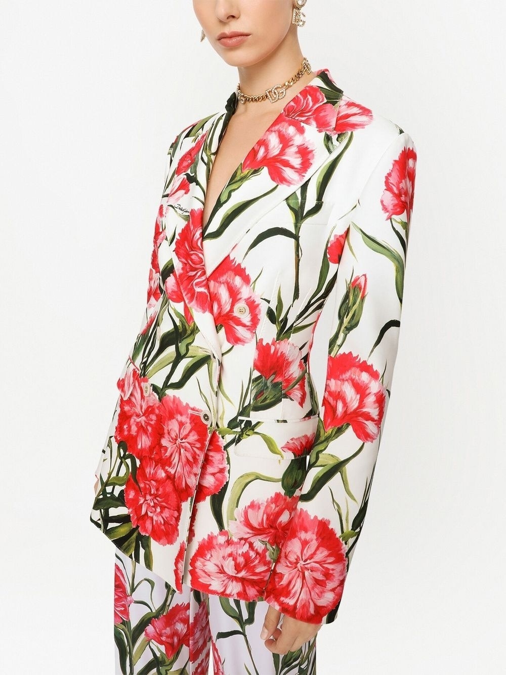floral-print double-breasted blazer - 5
