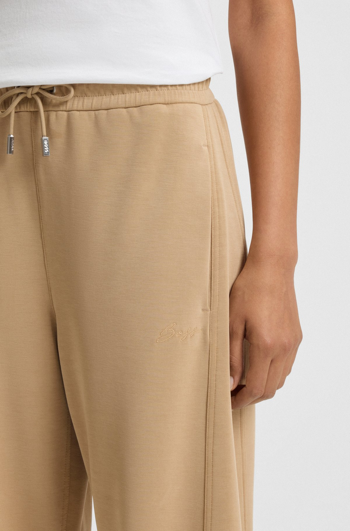 BALLOON TROUSERS IN STRETCH JERSEY WITH EMBROIDERED LOGO - 5