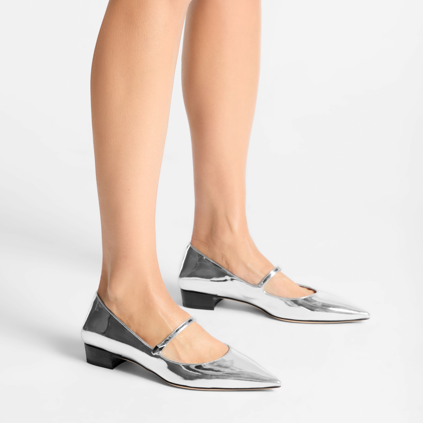 Carolyn Flat
Silver Liquid Metal Leather Flats - 2