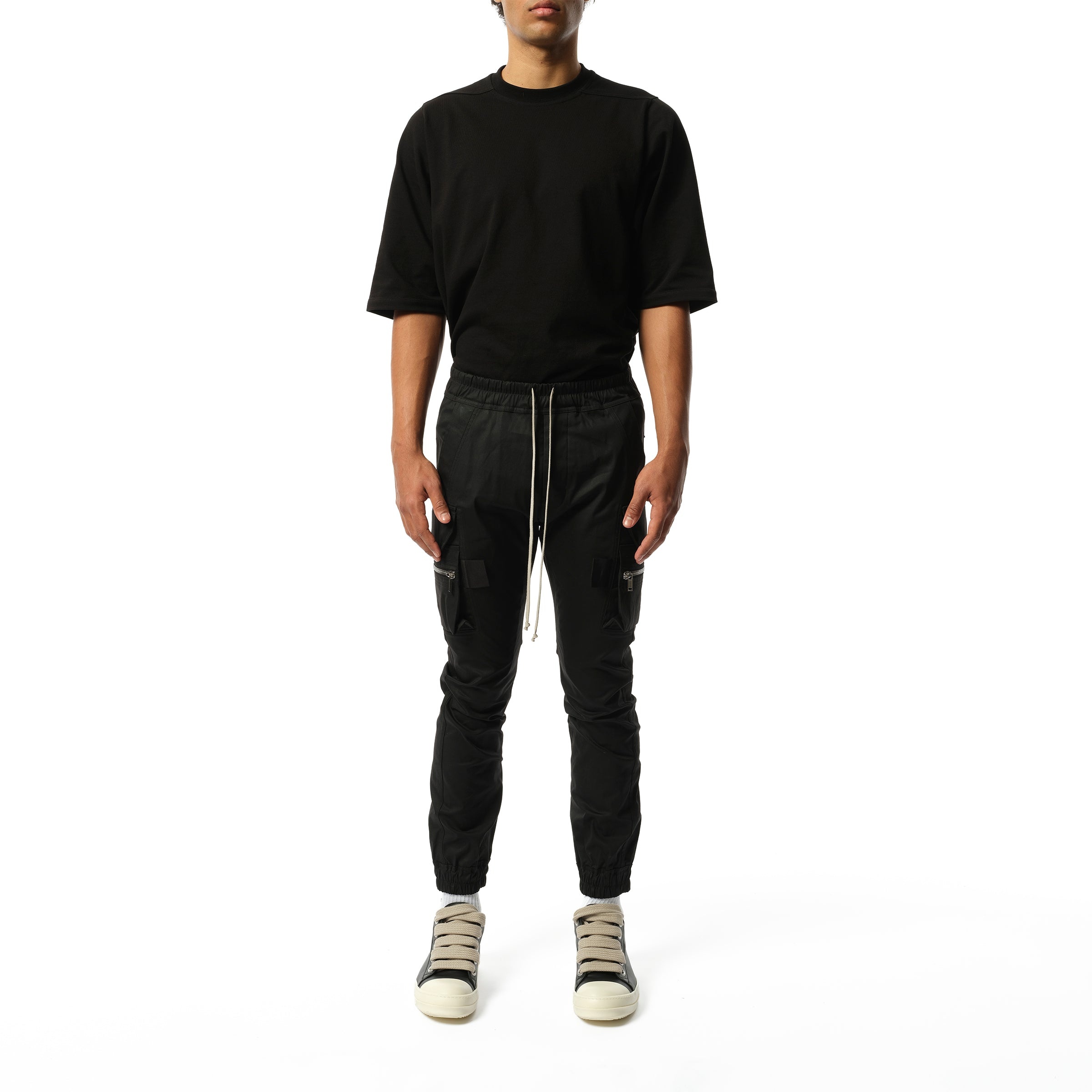 Cotton Poplin Mastodon Cargo Pants in Black - 4