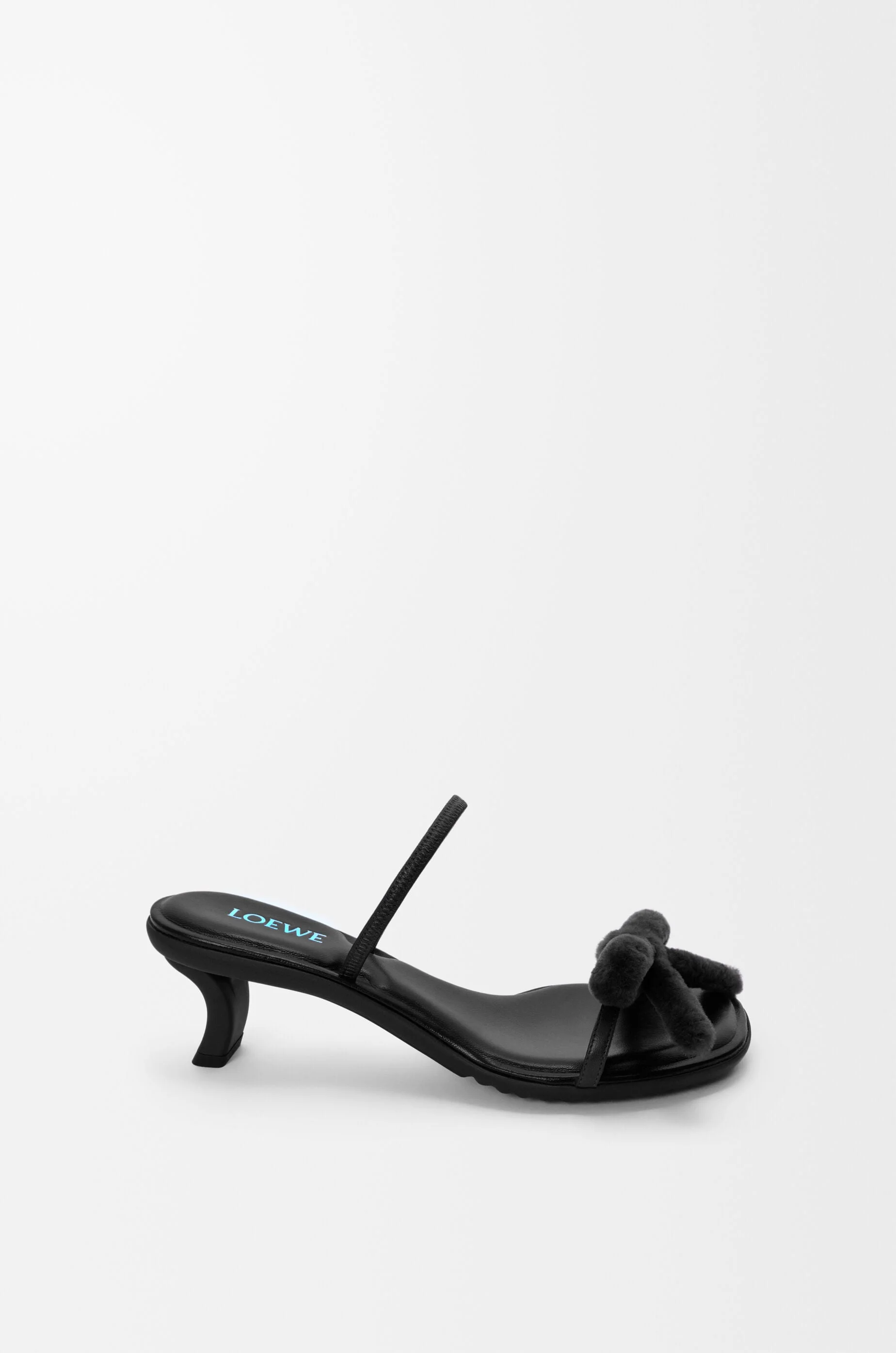 Mimi bow sandal in nappa lambskin and shearling - 1
