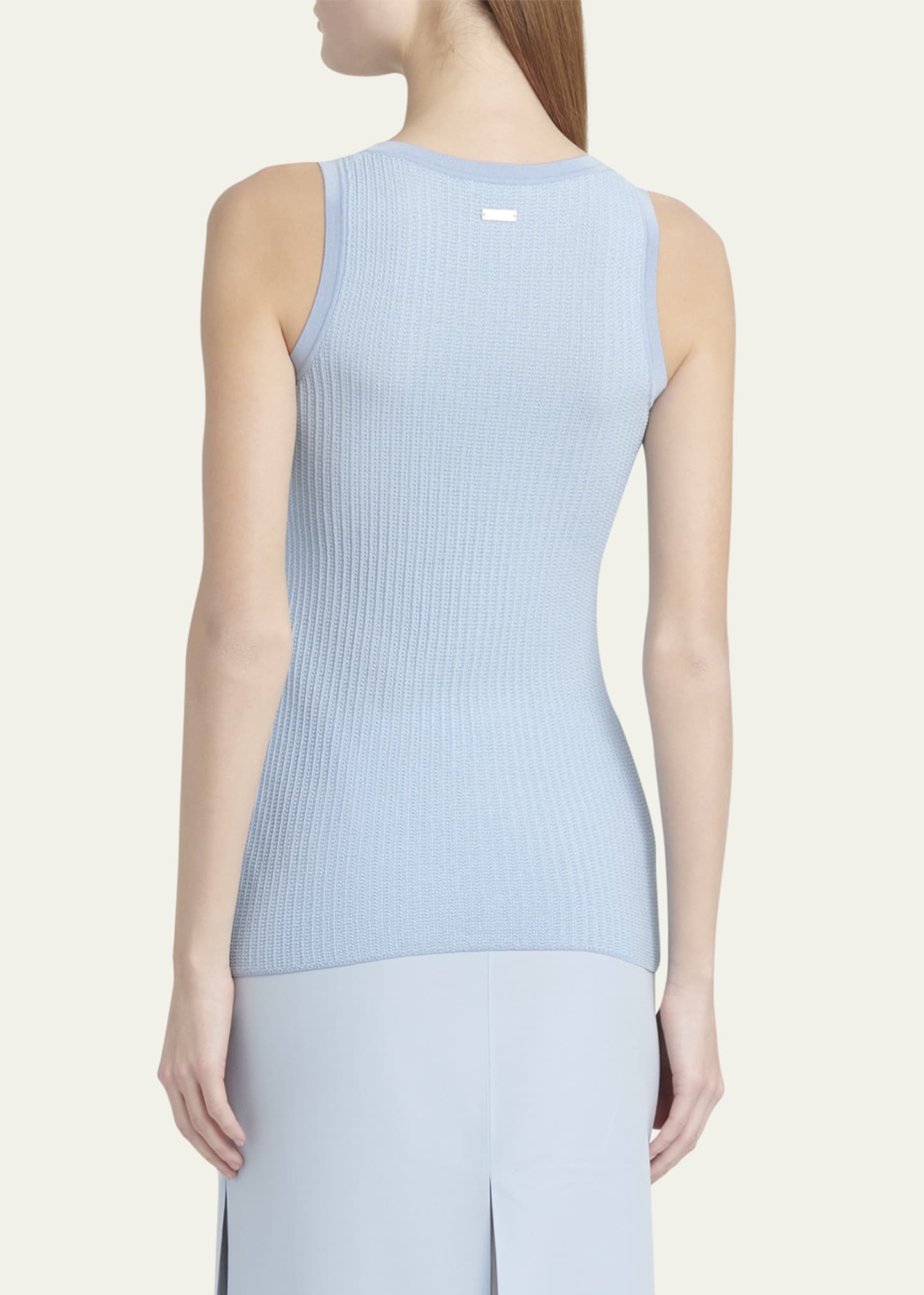 Cotton Silk Micro Jacquard Tank Top - 3