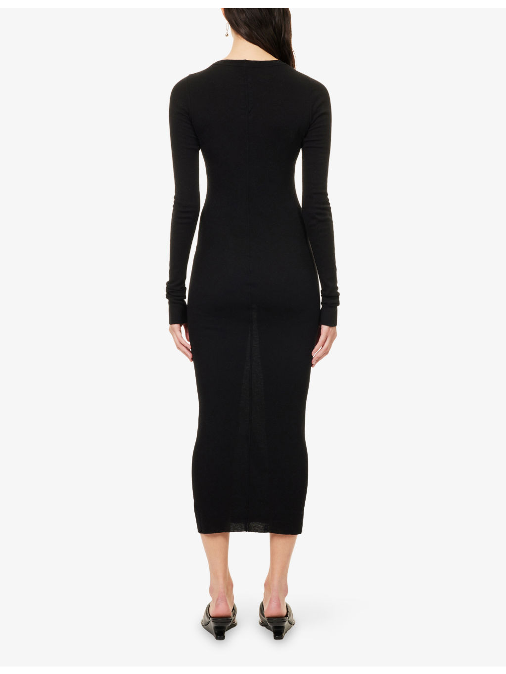 Slim-Fit Long-Sleeves Ribbed Wool-Blend Gown - 4