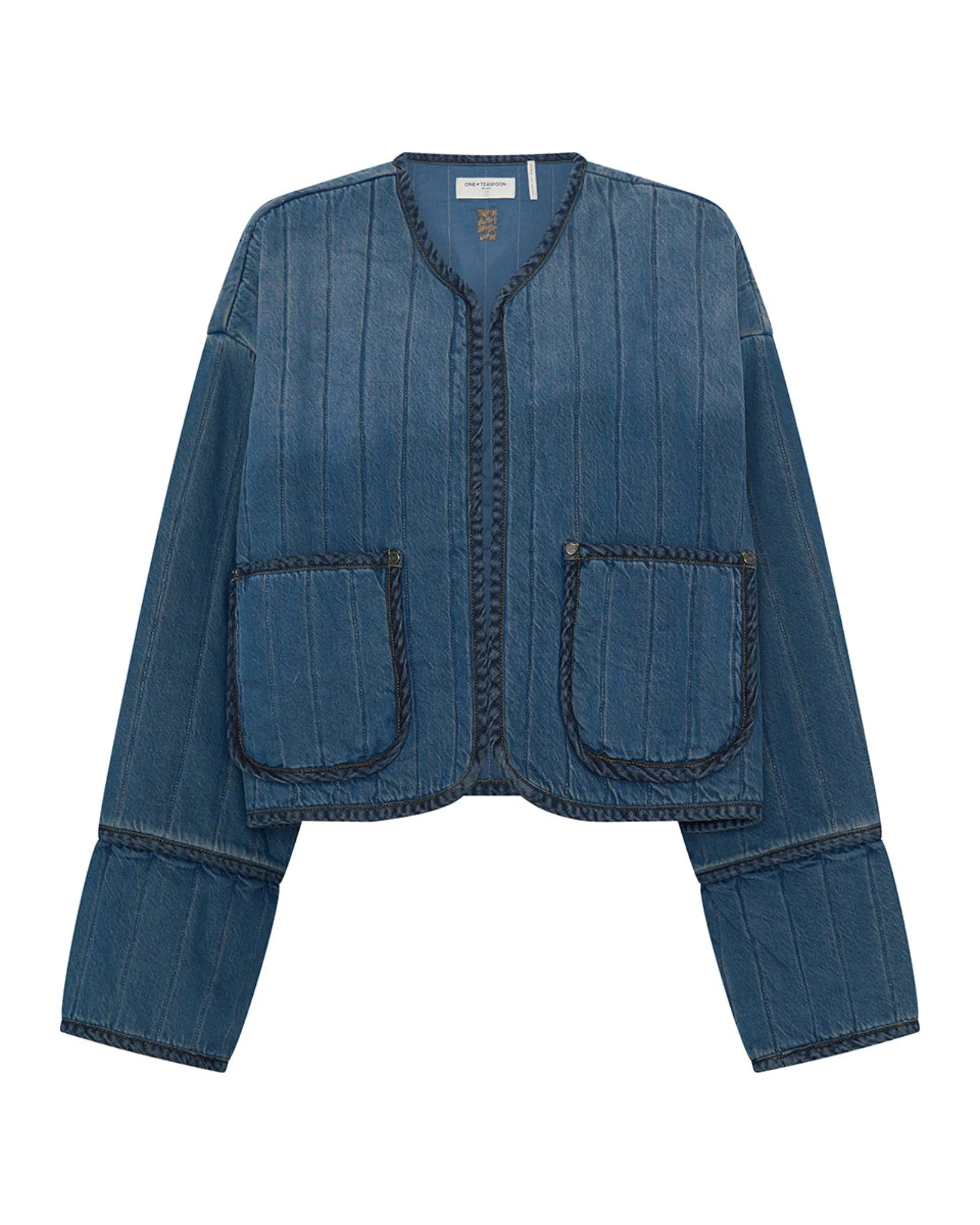 Denim Wadded Jacket - Deep Pacifica Blue - 1