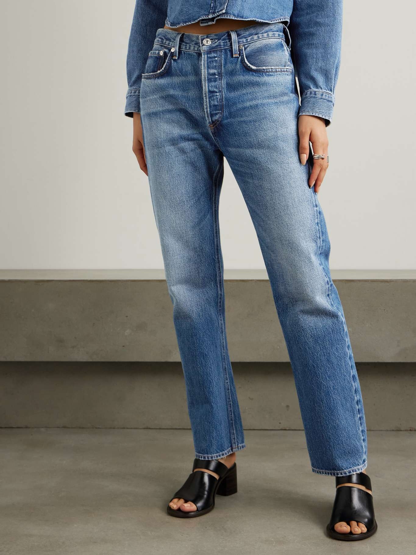 Blaine high-rise straight-leg jeans Mid denim - 3