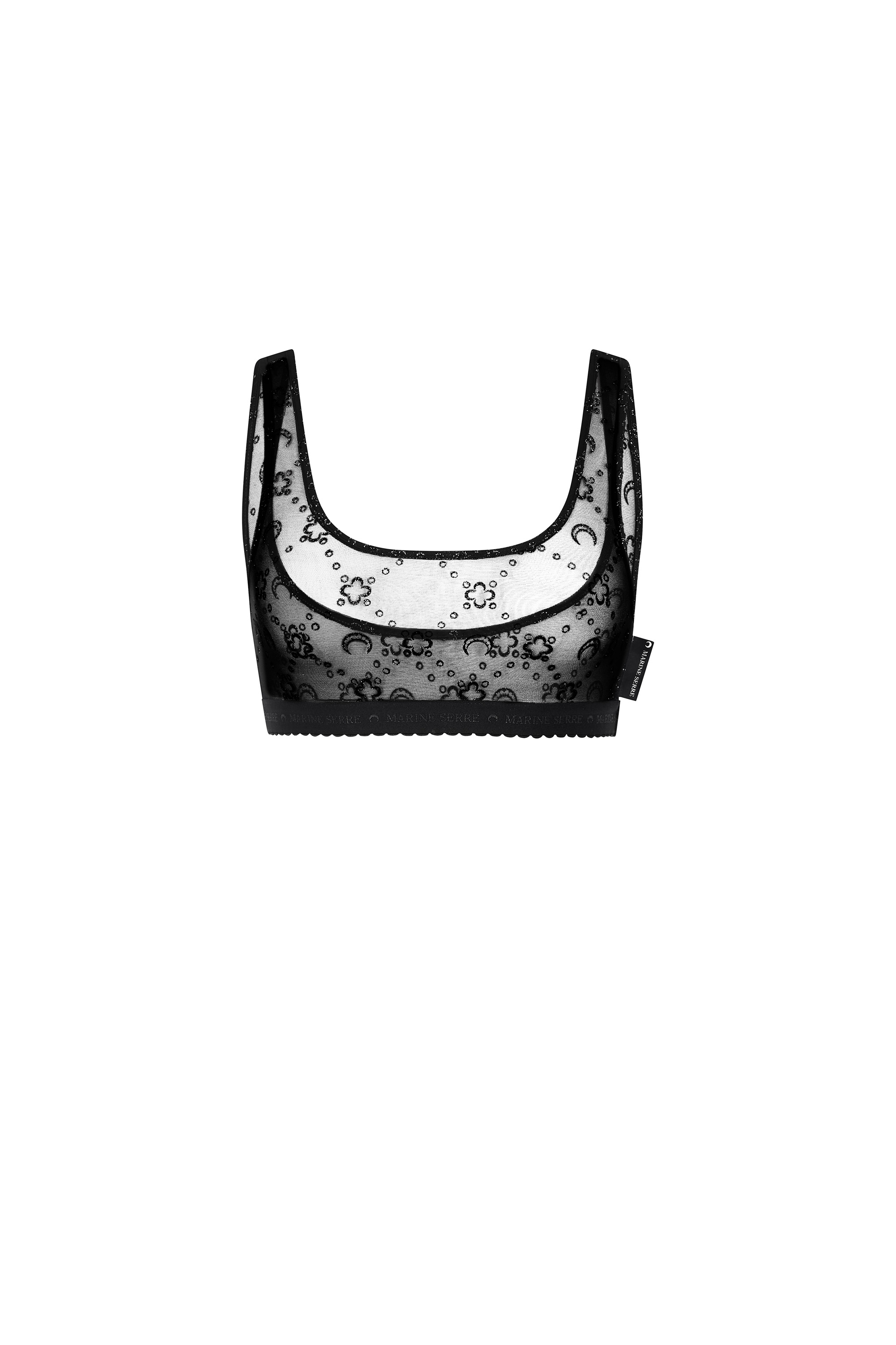 Moonogram Mesh Flock Glitter Brassiere - 1