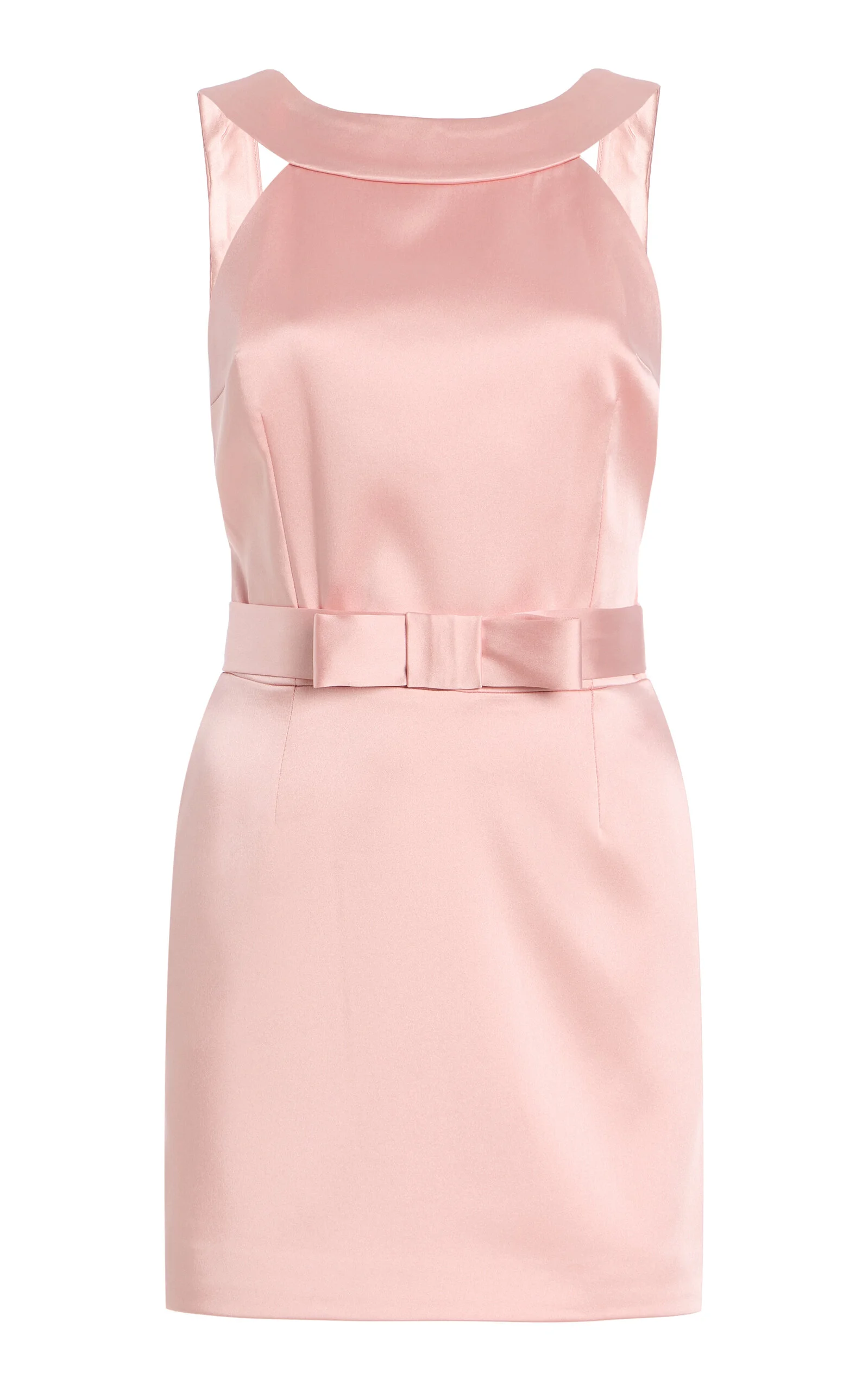 Delphine Bow-Detailed Satin Mini Dress pink - 1