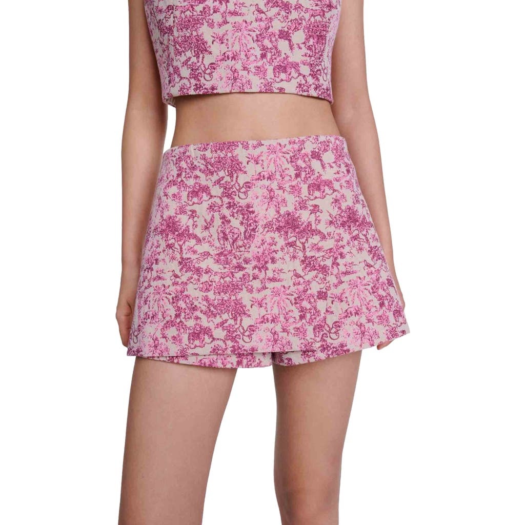 maje Layered shorts in Pink Jungle Canvas at Nordstrom - 1