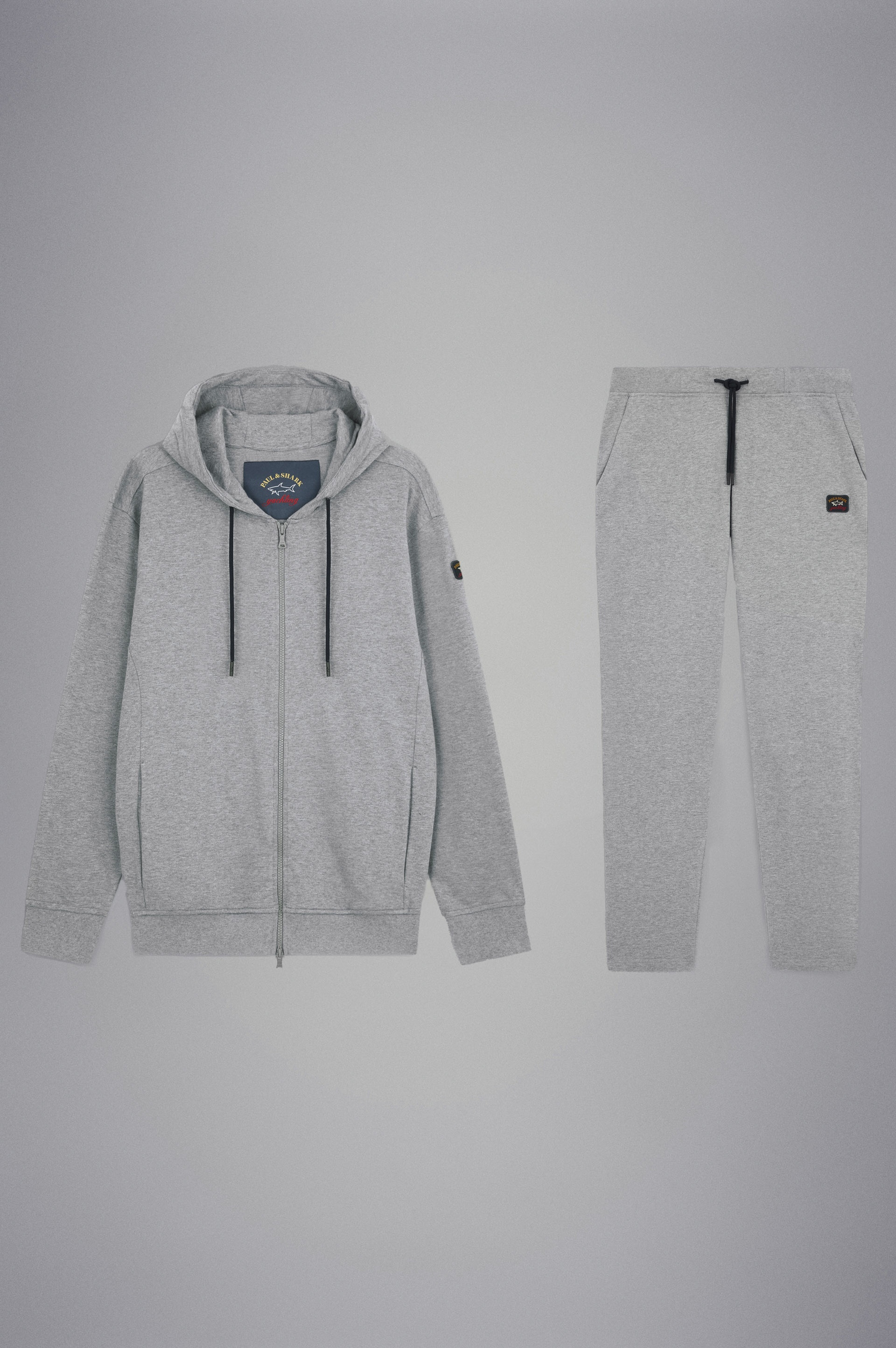 COTTON FULL ZIP TRACKSUIT WITH ICONIC BADGE - 1