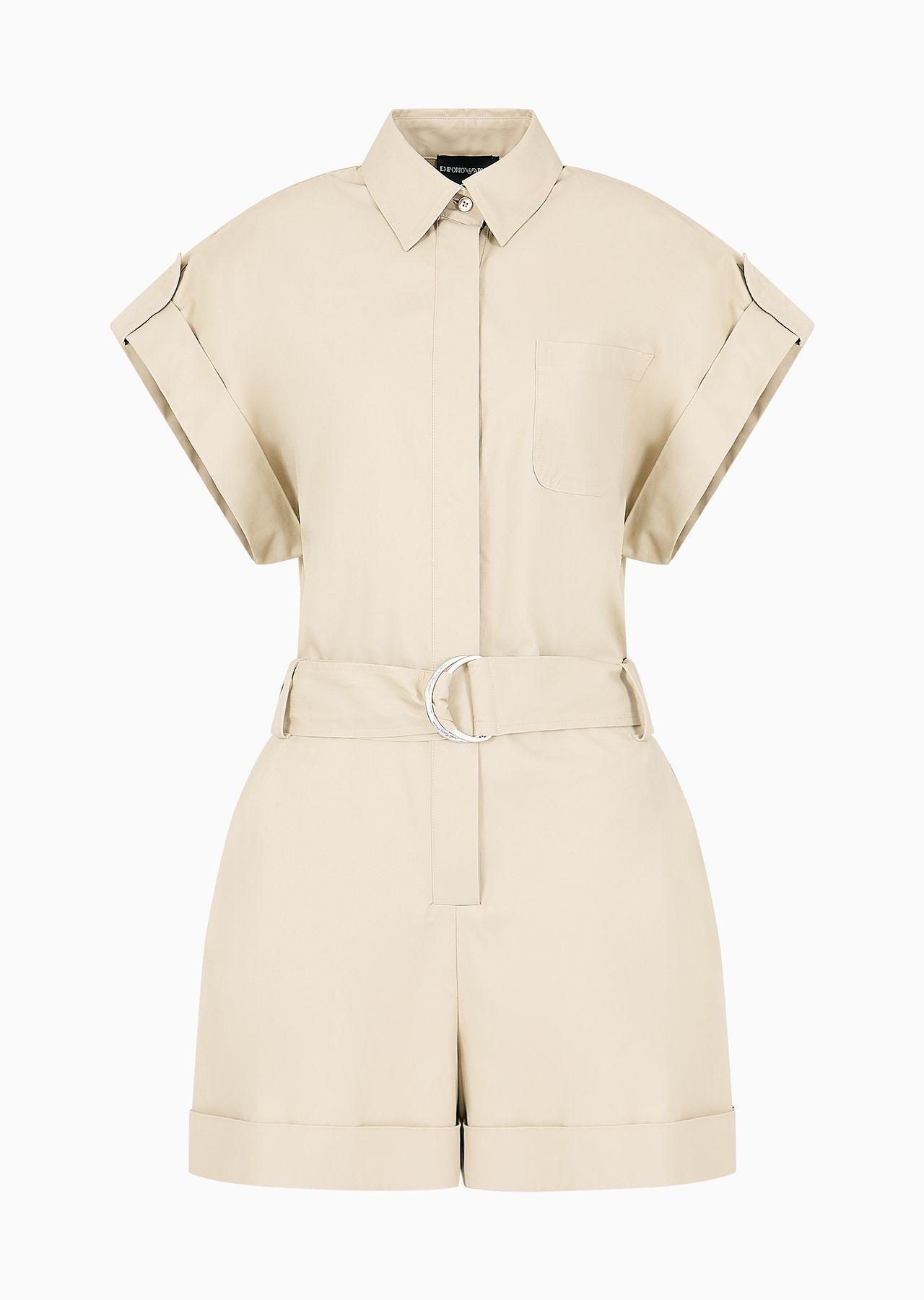 Pima cotton gabardine short jumpsuit - 1