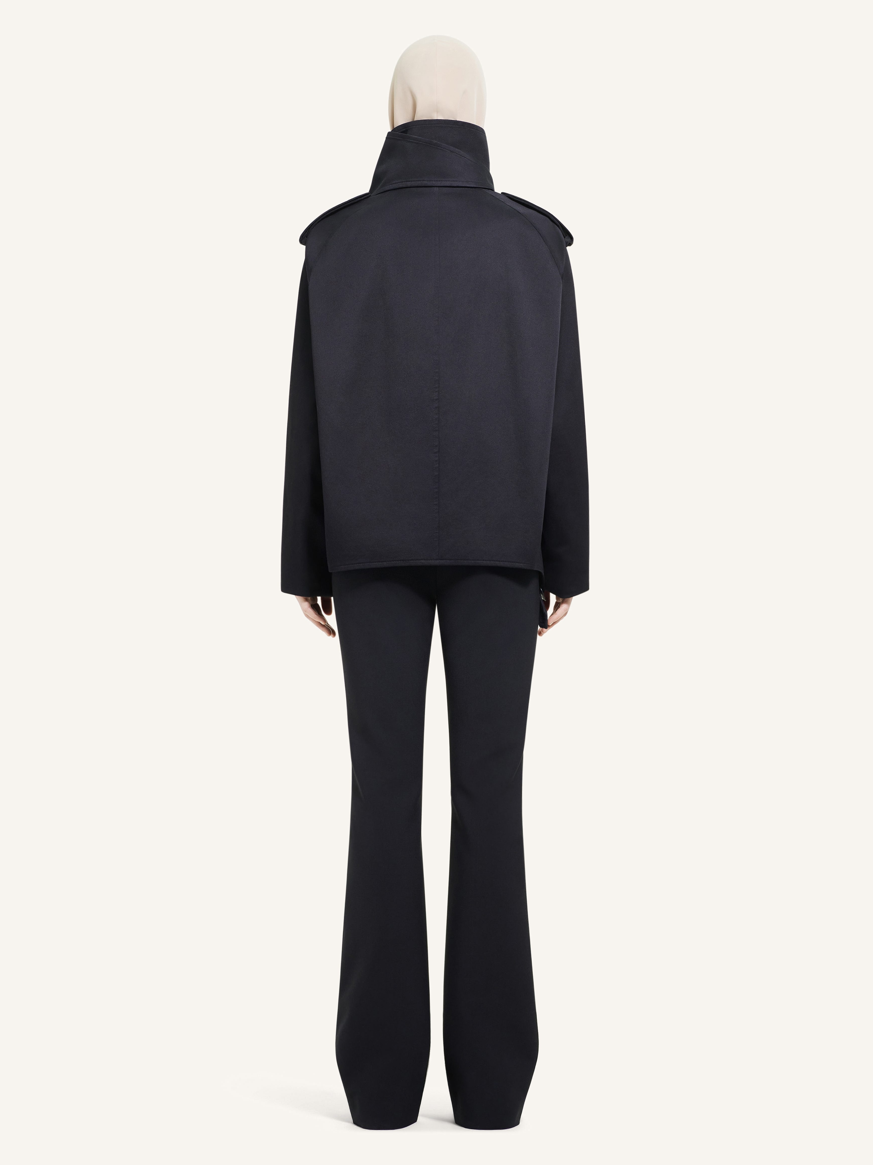 SHORT OBLIQUE TRENCH COAT - 3