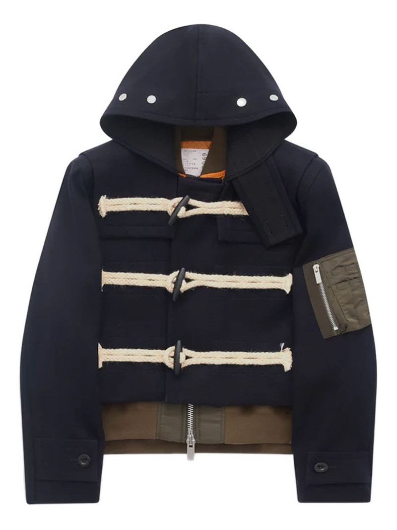 toggle-fastening hooded jacket 1