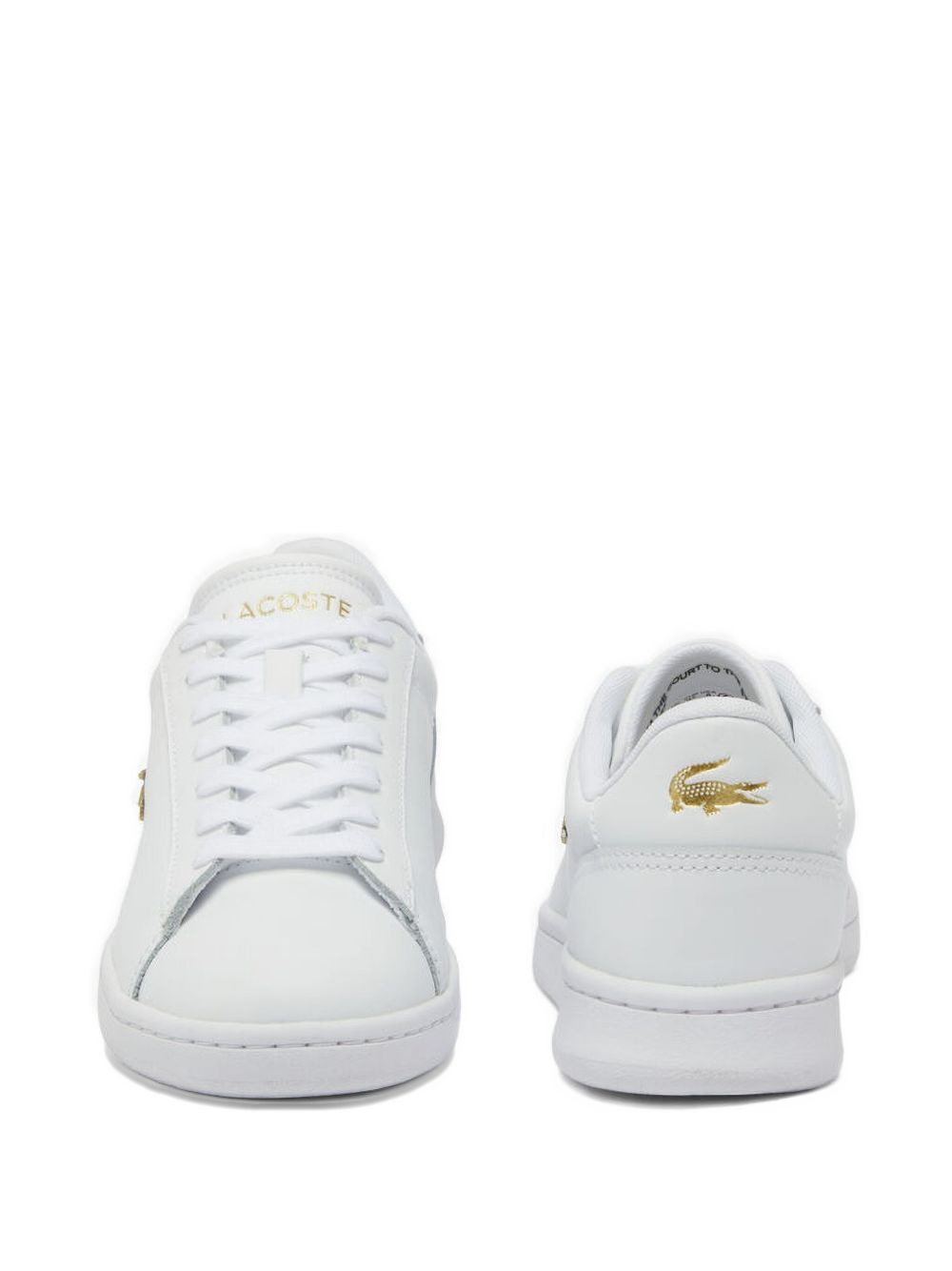 gold-logo leather sneakers - 3