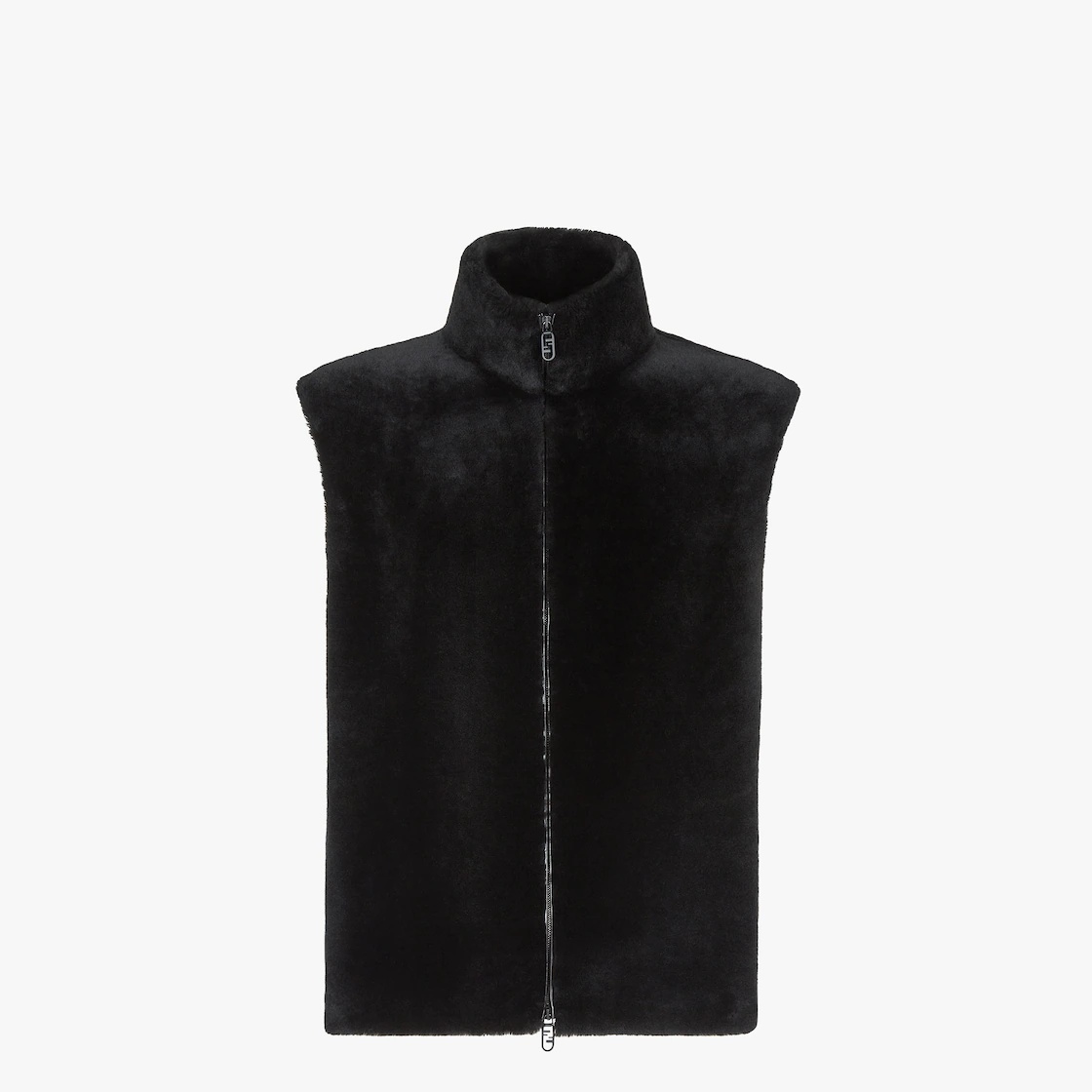 Black shearling gilet - 1