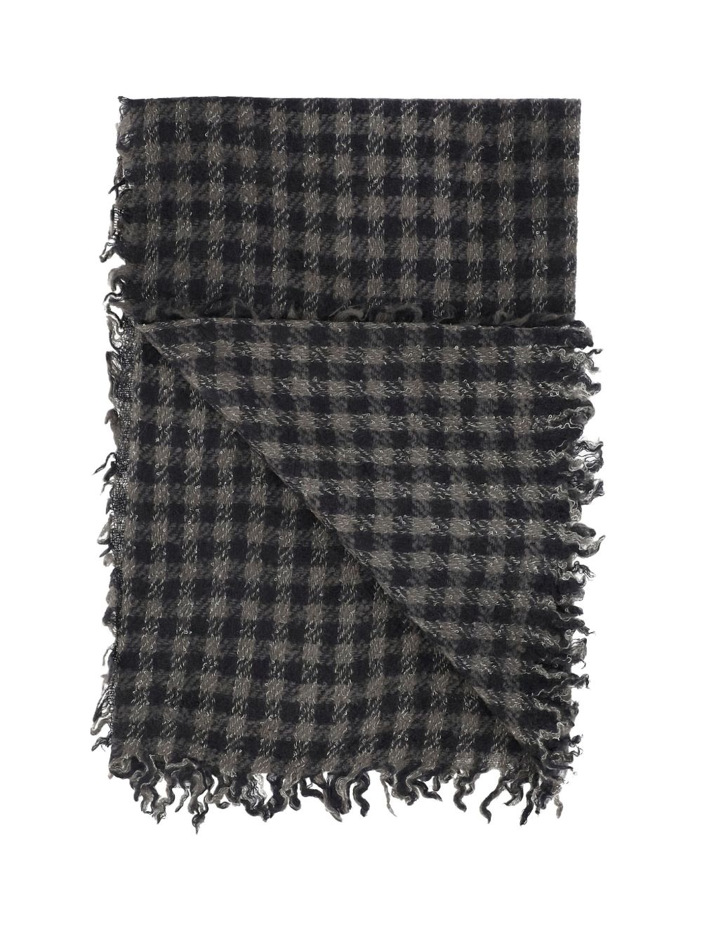 gingham frayed scarf - 3