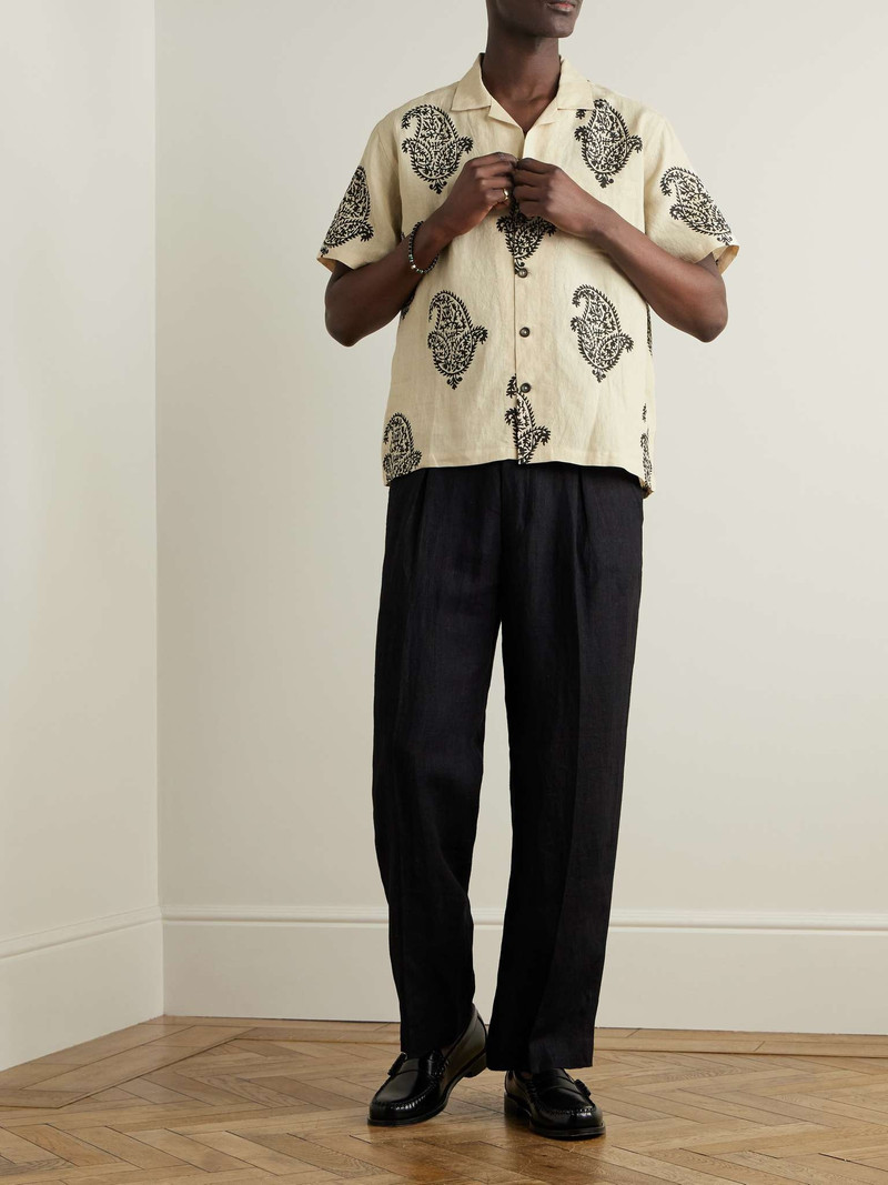 KARTIK RESEARCH Camp-Collar Paisley-Print Linen Shirt outlook