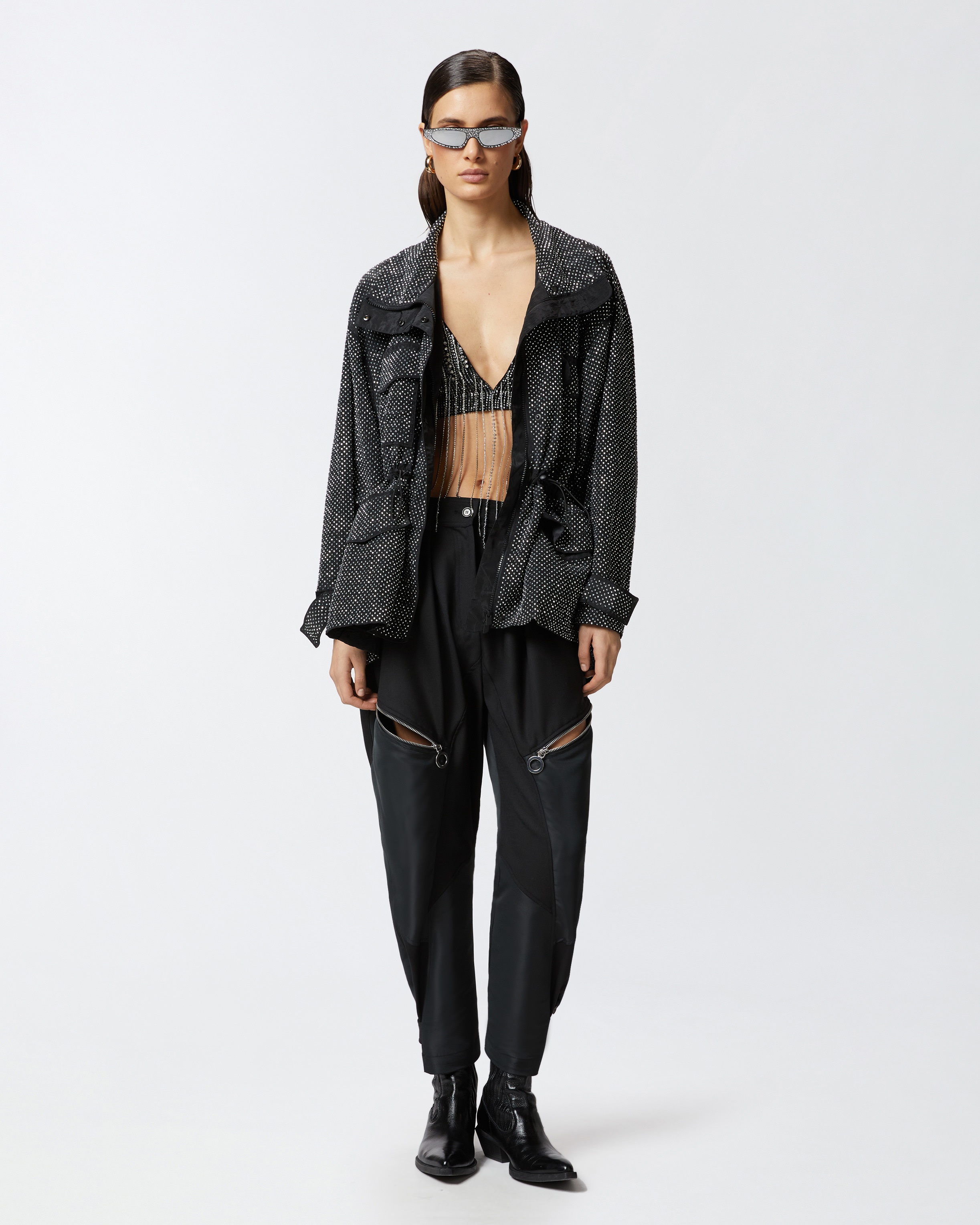 P-PANTS TROUSERS IN TECHNICAL FABRIC WITH ZIP - 6