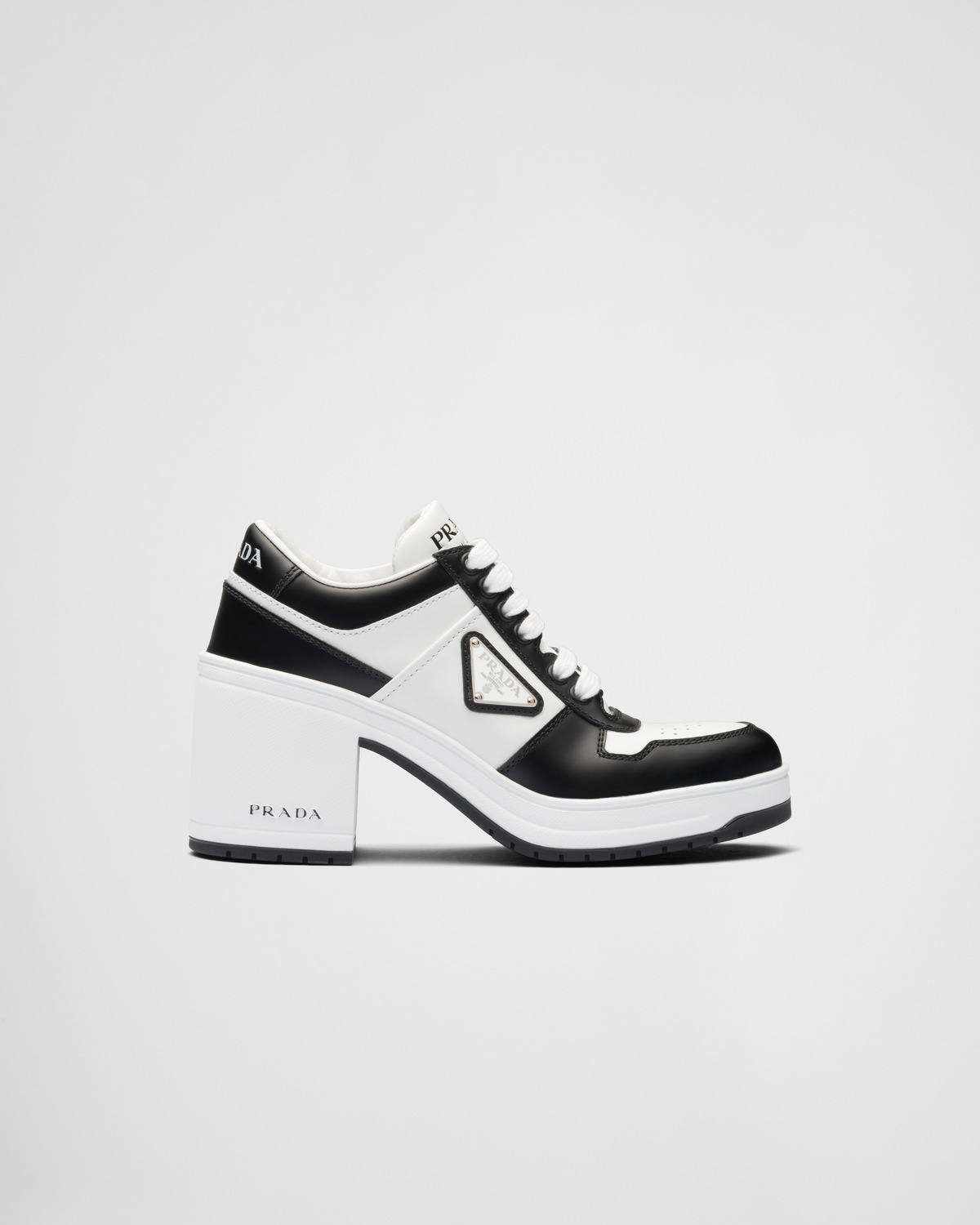Downtown high-heeled leather sneakers - 1