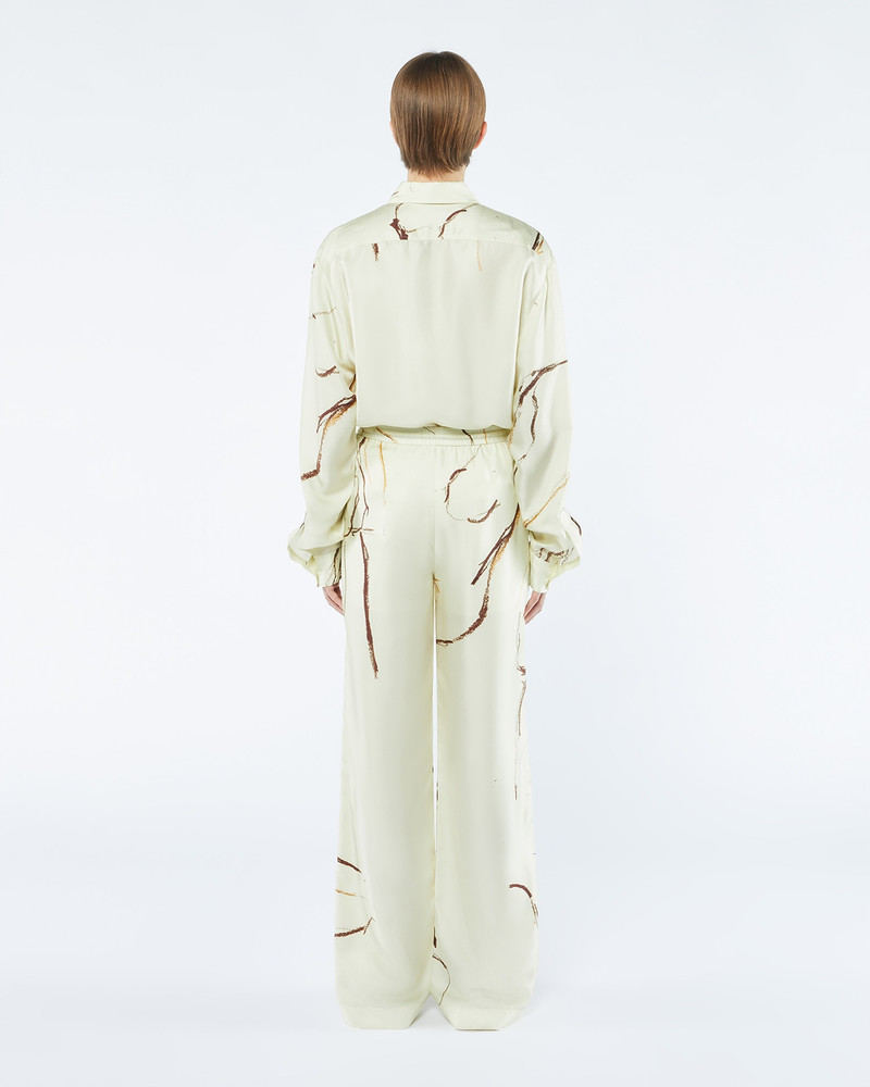 JARINE - Printed twill silk pants - Line drawing 4