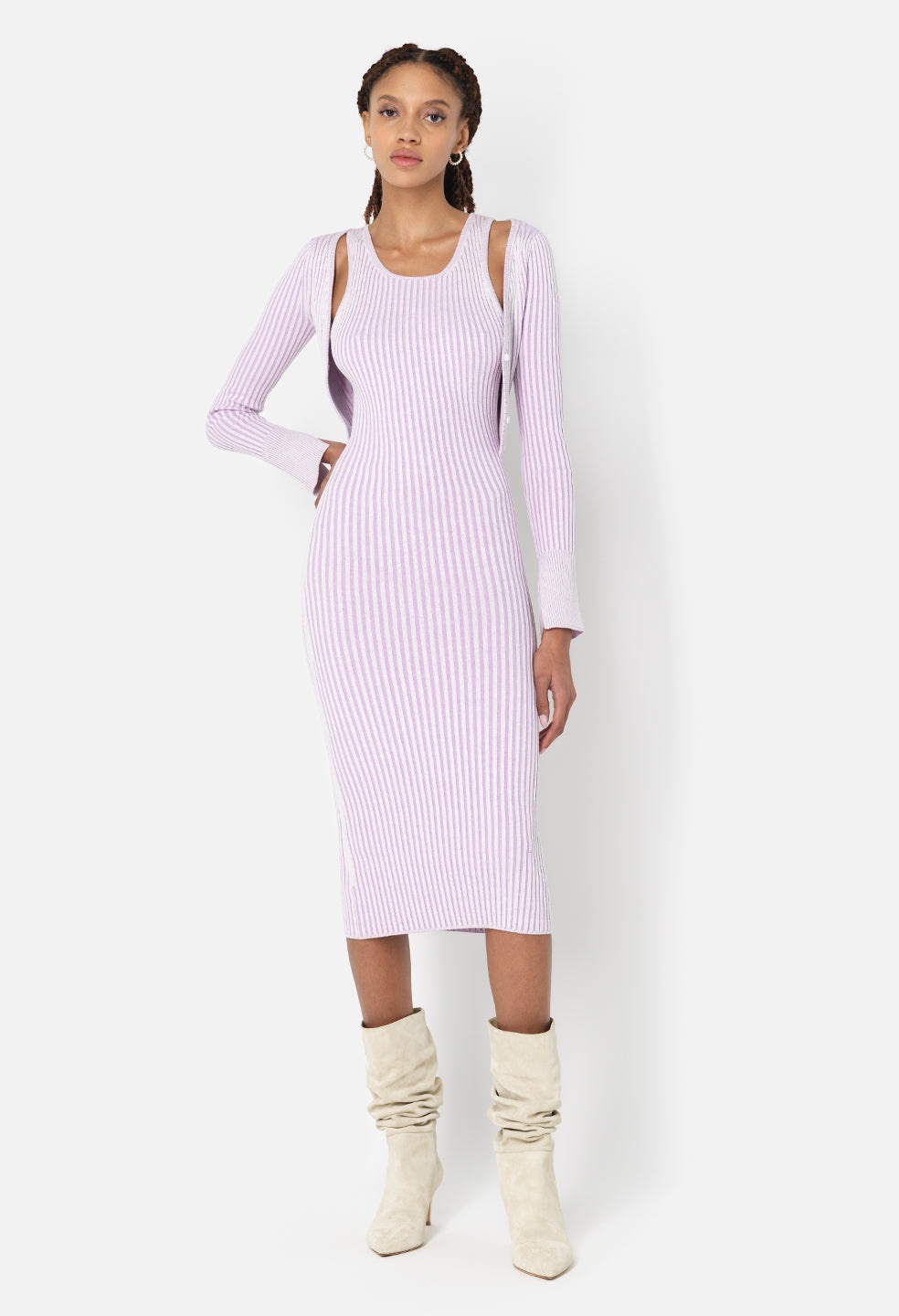 PIPER SILK RIB DRESS - 3