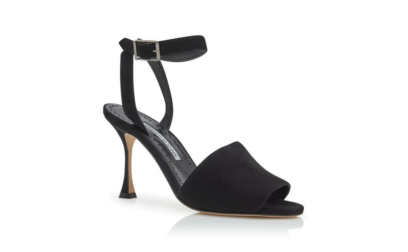 Black Suede Ankle Strap Sandals 3