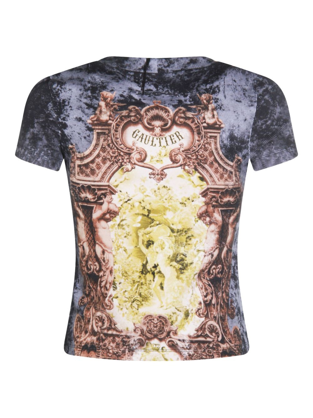 baroque-print ribbed T-shirt - 2