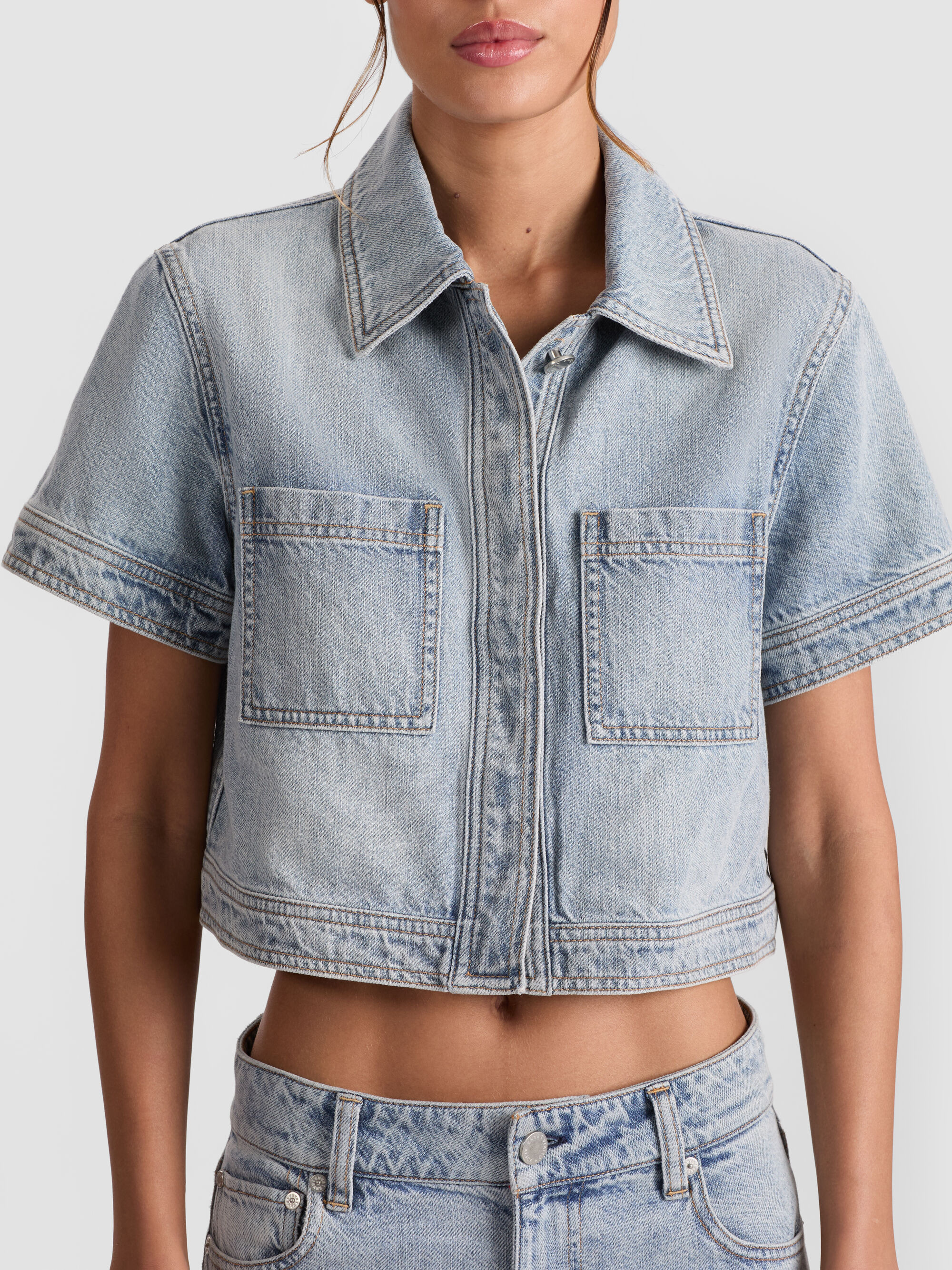 TESHA DENIM TOP - 5