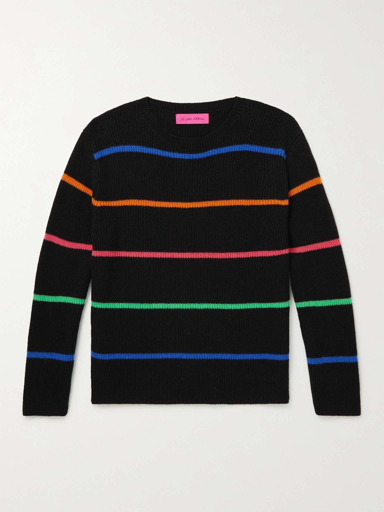 Striped Ribbed Cashmere Sweater - 1