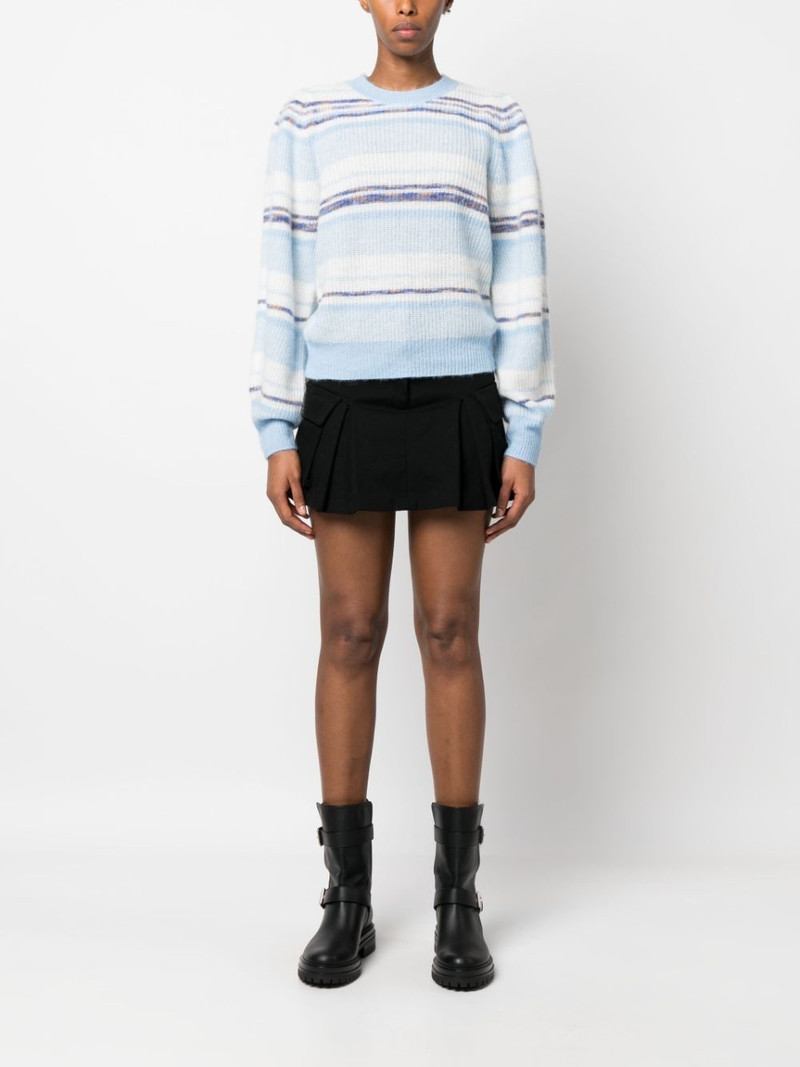 BOSS stripe-pattern crew-neck sweatshirt outlook