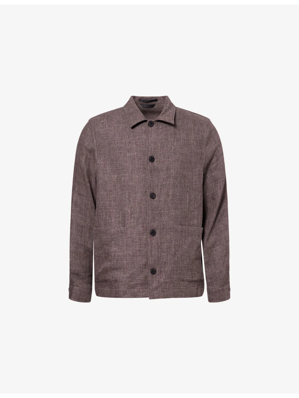 Regular-Fit Spread-Collar Cotton And Linen Jacket - 1