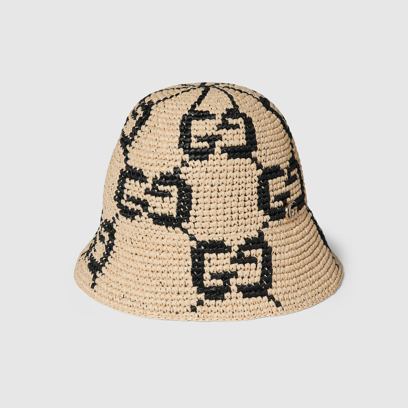 GG straw cloche hat - 1