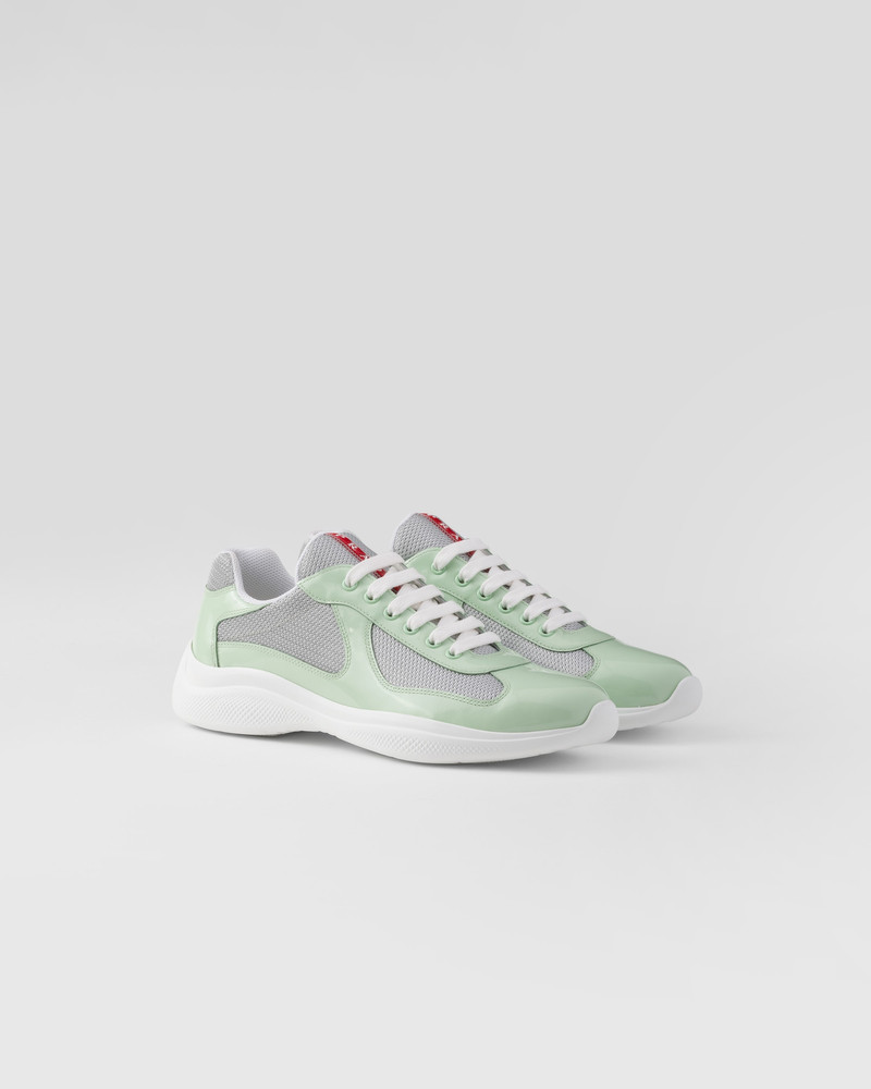 Patent leather and technical fabric Prada America's Cup sneakers - 1