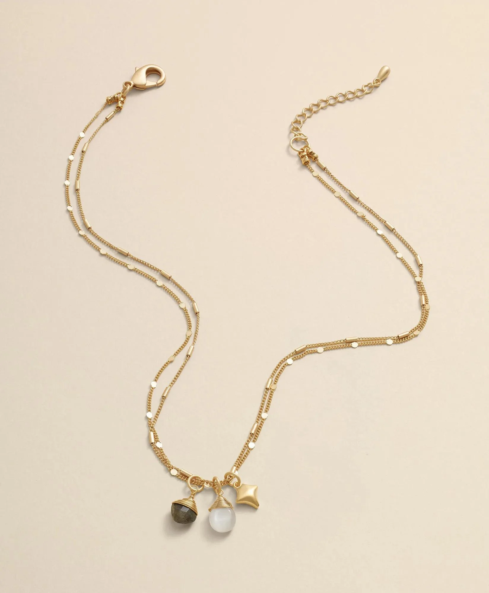 Loni Paul Two-Strand Charm Necklace in 14K Plated Gold - 1