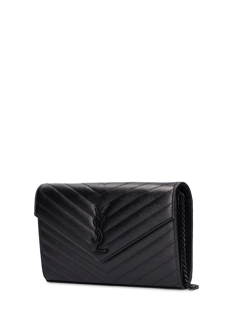 MONOGRAM EMBOSSED LEATHER CHAIN WALLET - 4