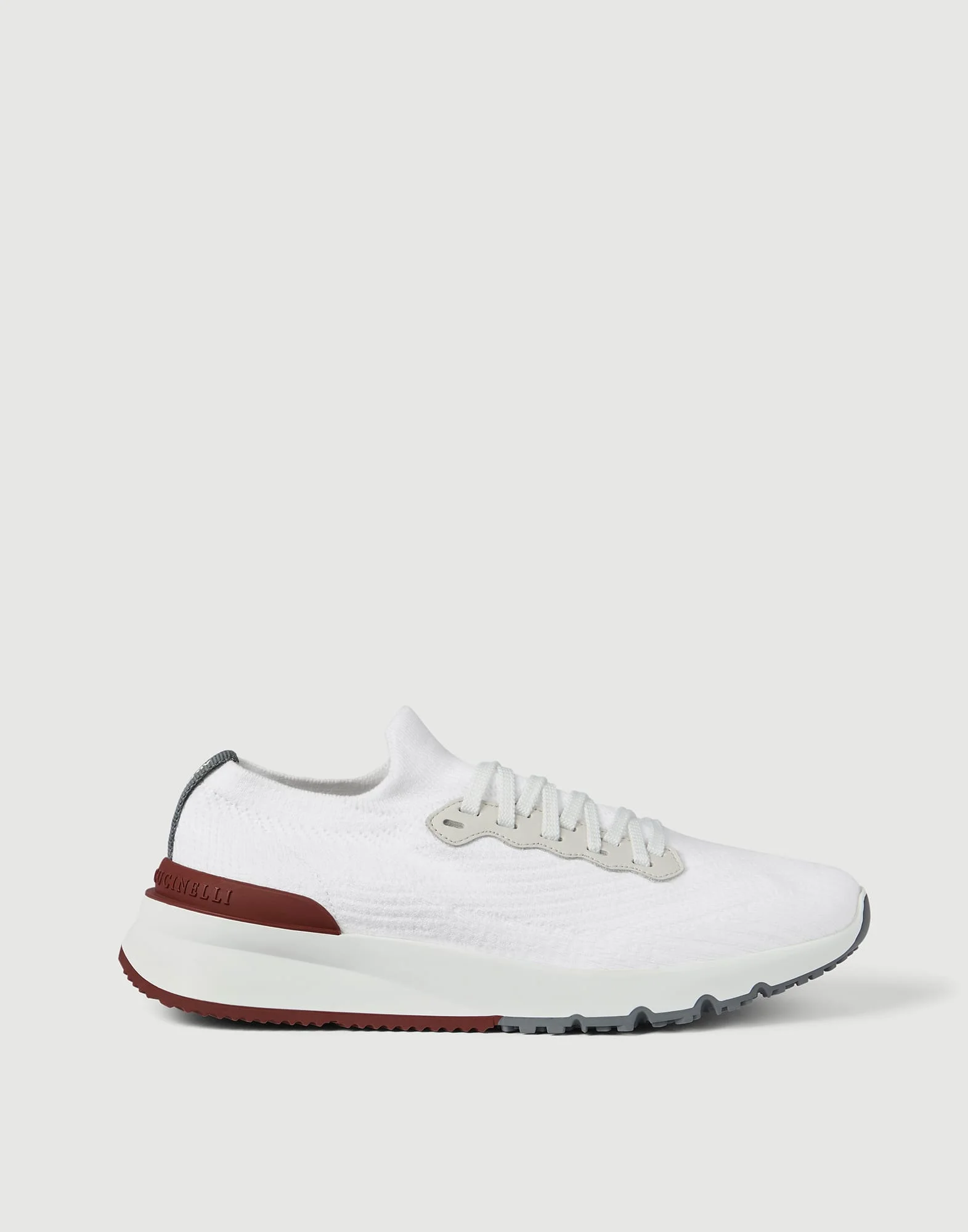 Cotton knit and semi-polished calfskin runners - 1