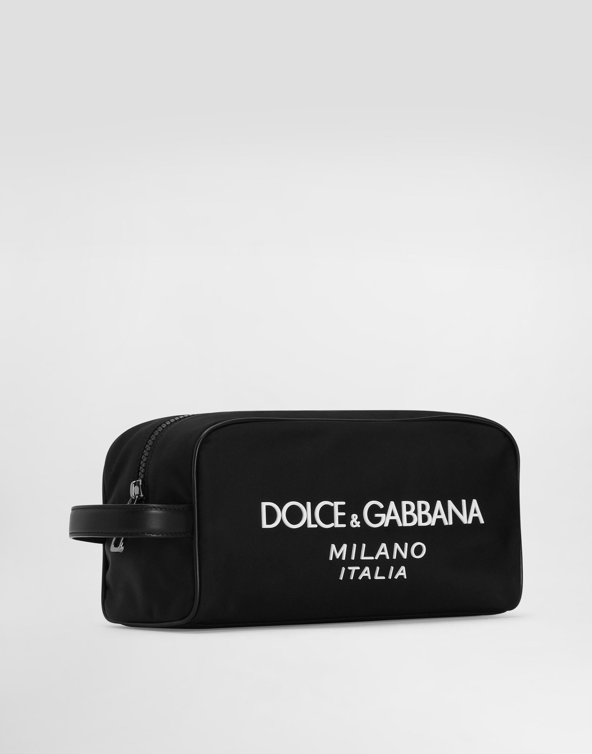 Nylon toiletry bag with rubberized logo - 2