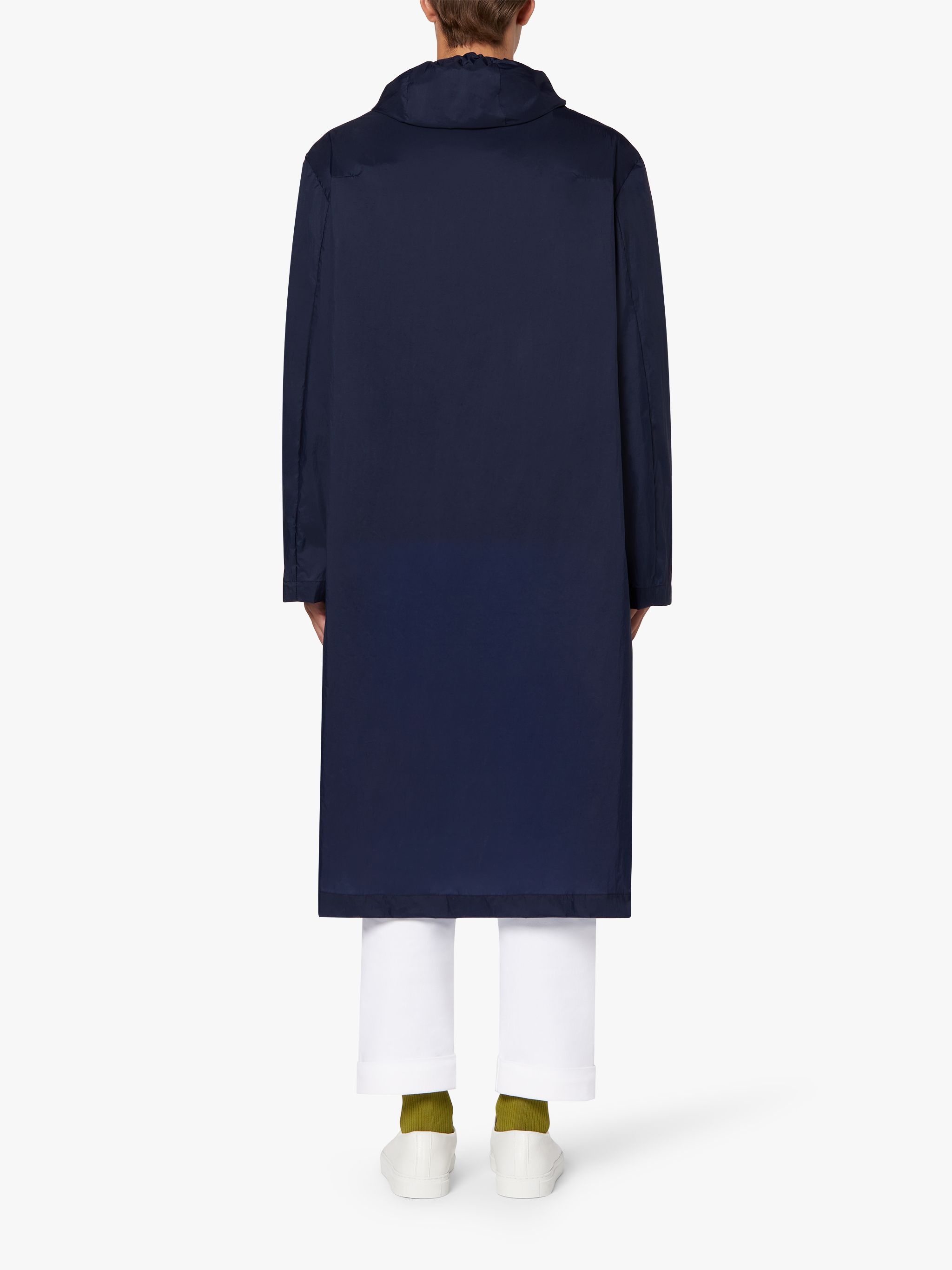 WOLFSON NAVY NYLON HOODED COAT | GMM-219 - 3
