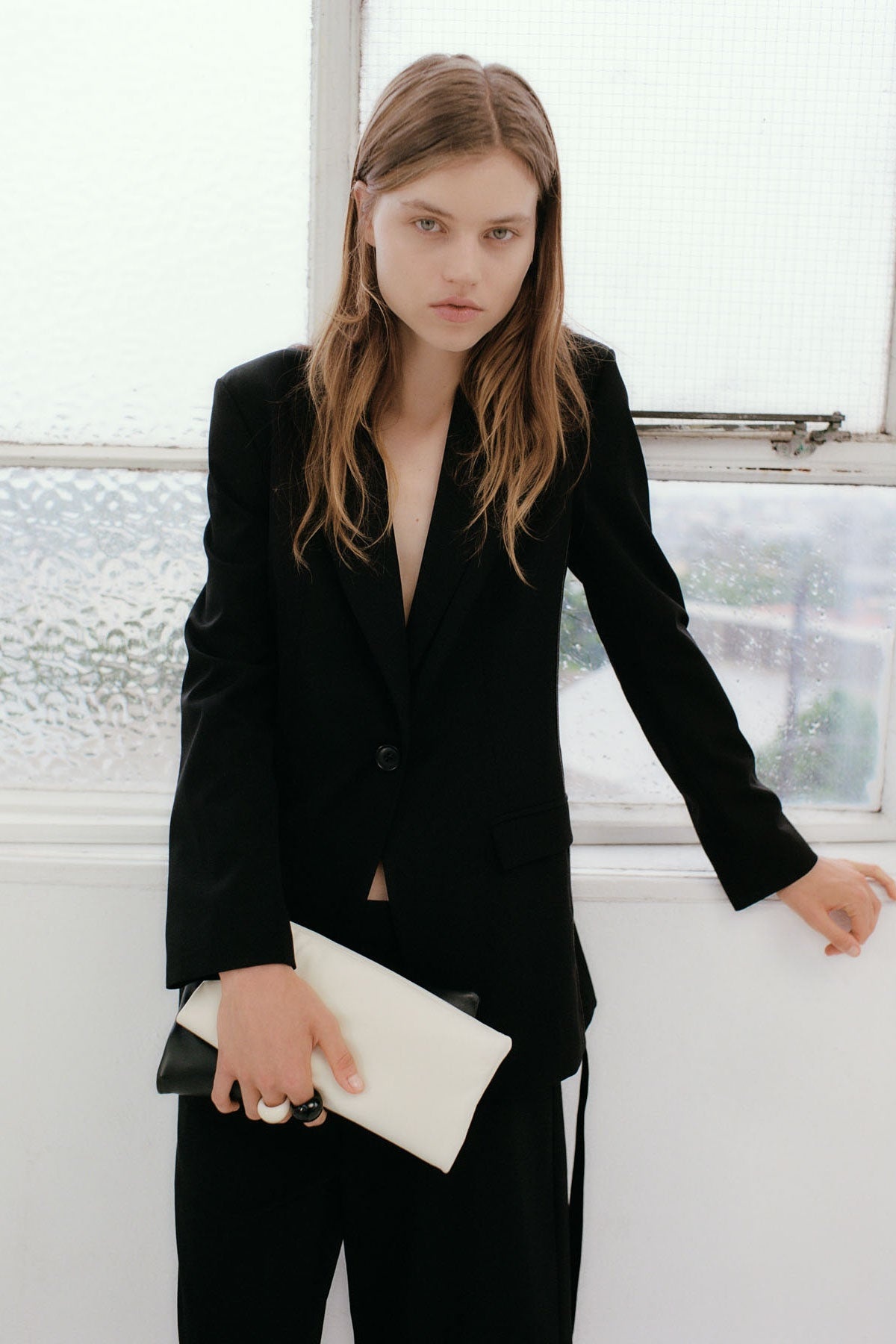 Side Stripe Blazer - Black - 8