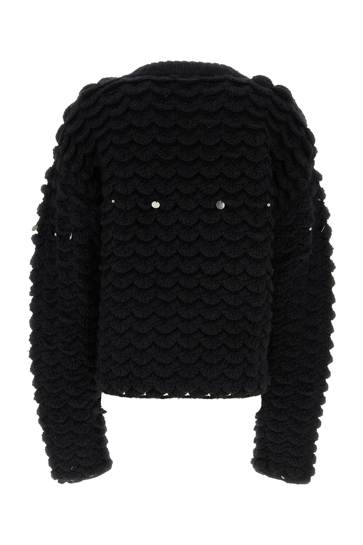 Black wool blend sweater - 2