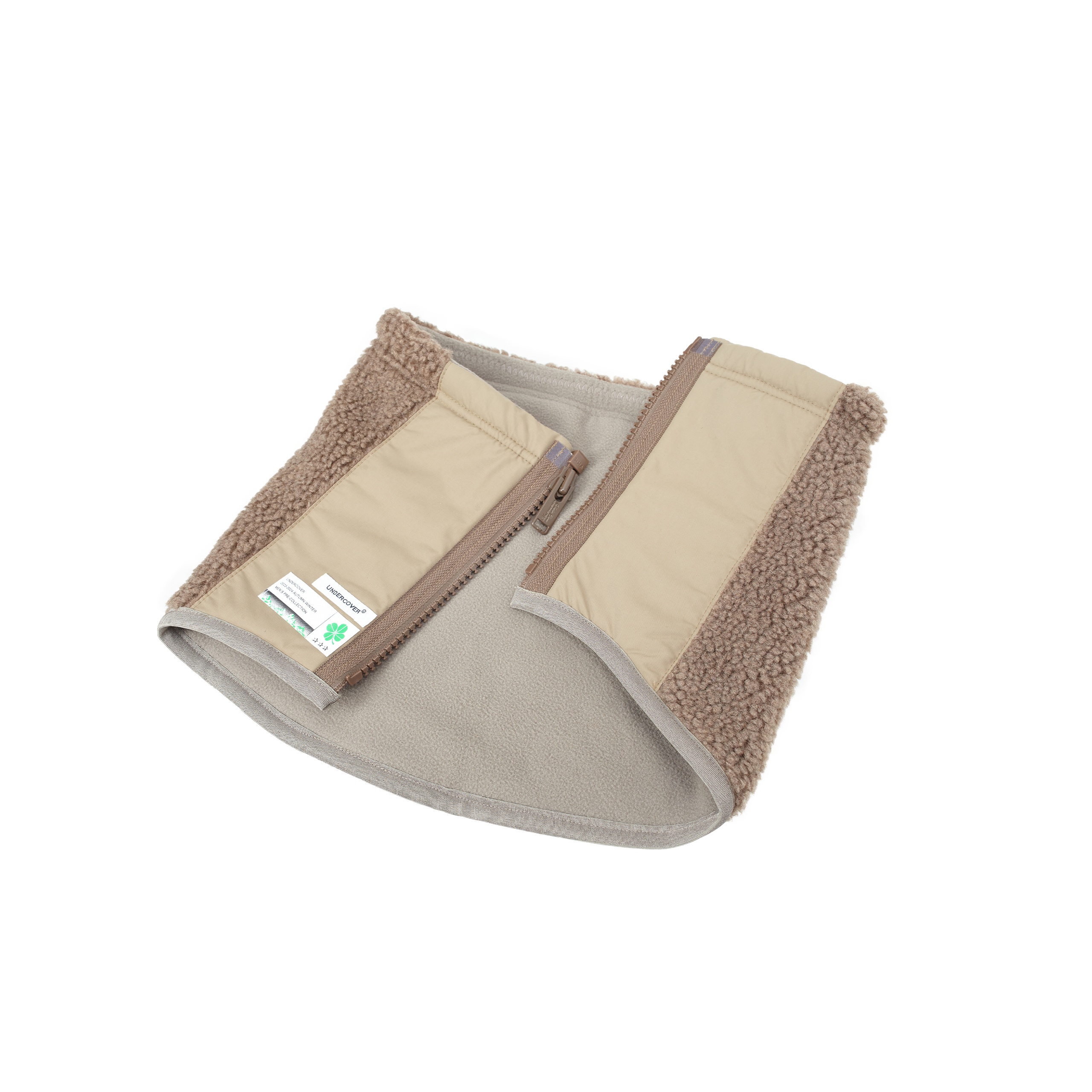 BROWN ZIP NECK SCARF - 3
