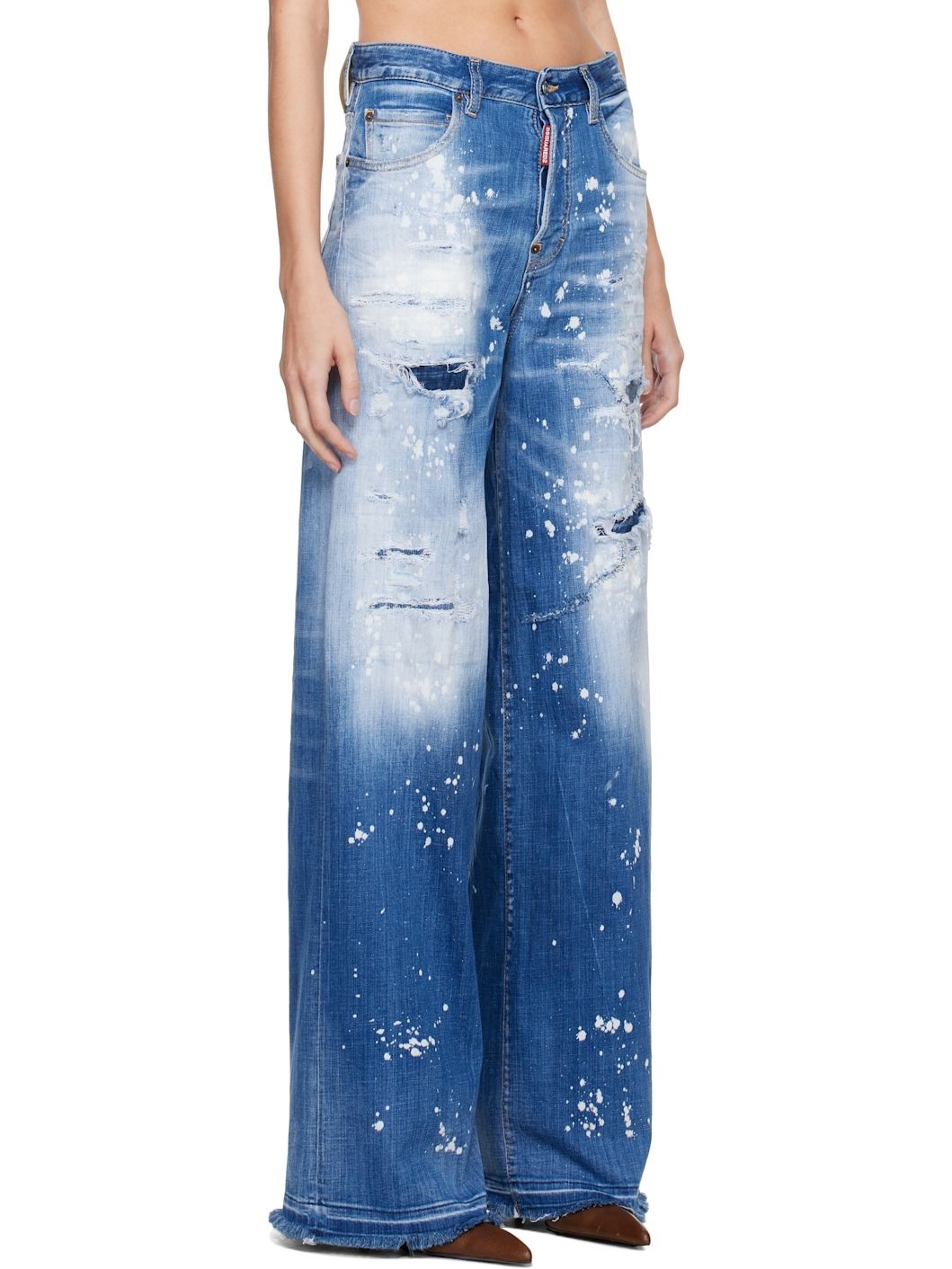 Blue Medium Wood Worm Wash Cool Girl Jeans - 2
