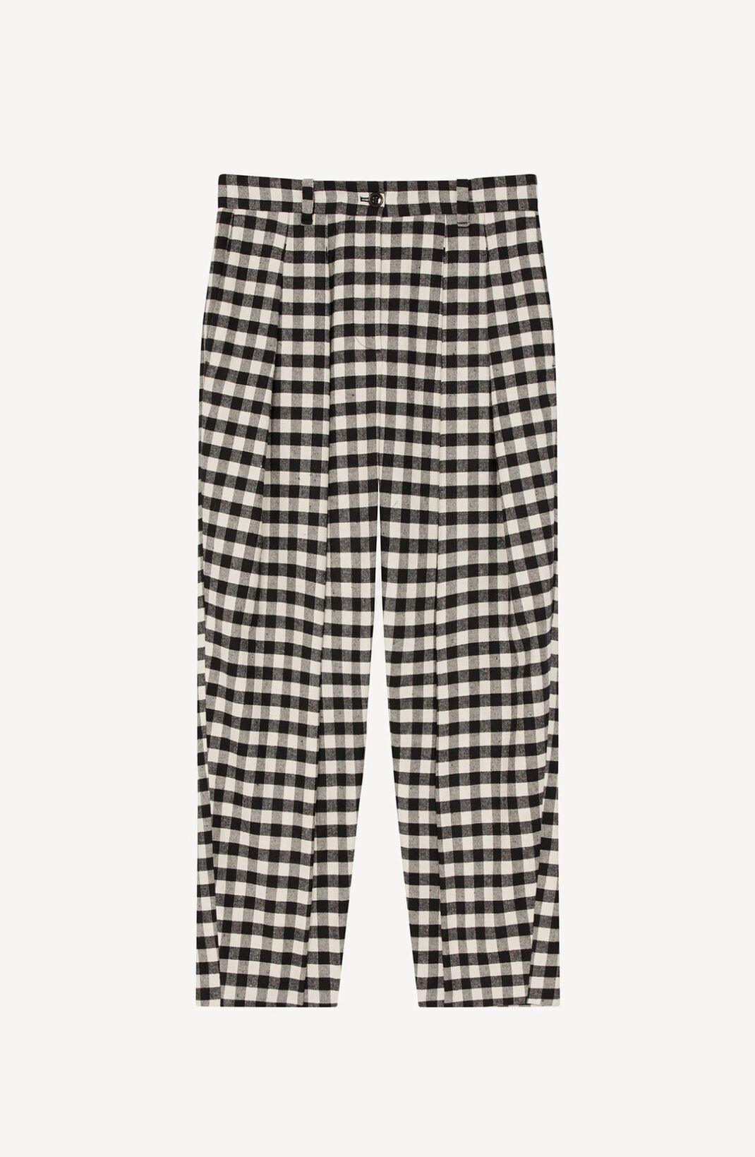 Cropped gingham trousers - 1