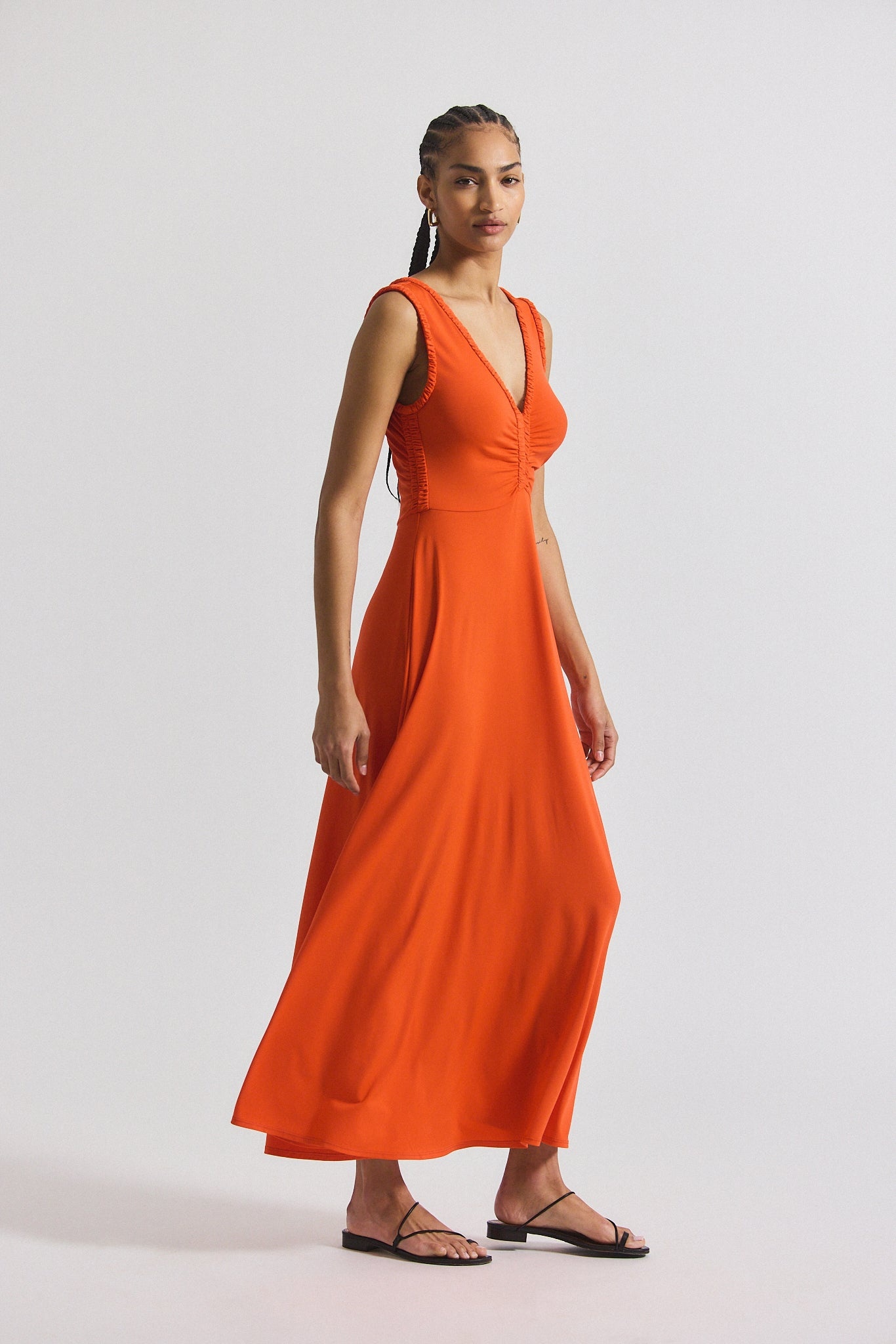 MISHA MATTE JERSEY RUCHED DRESS - 6