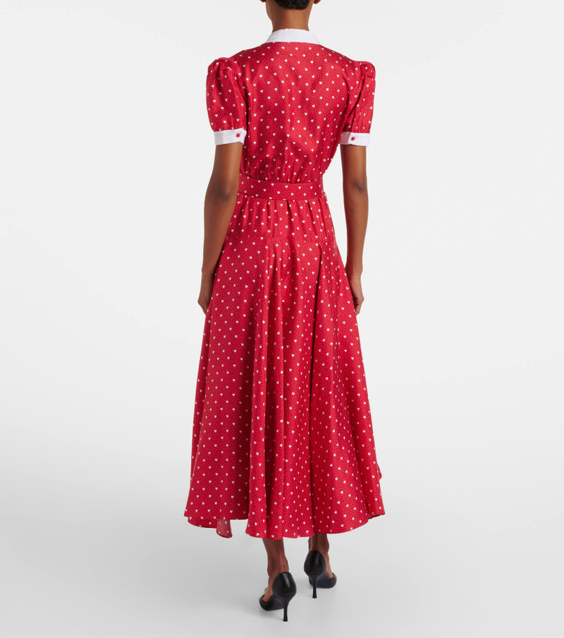 Printed silk twill midi dress 3
