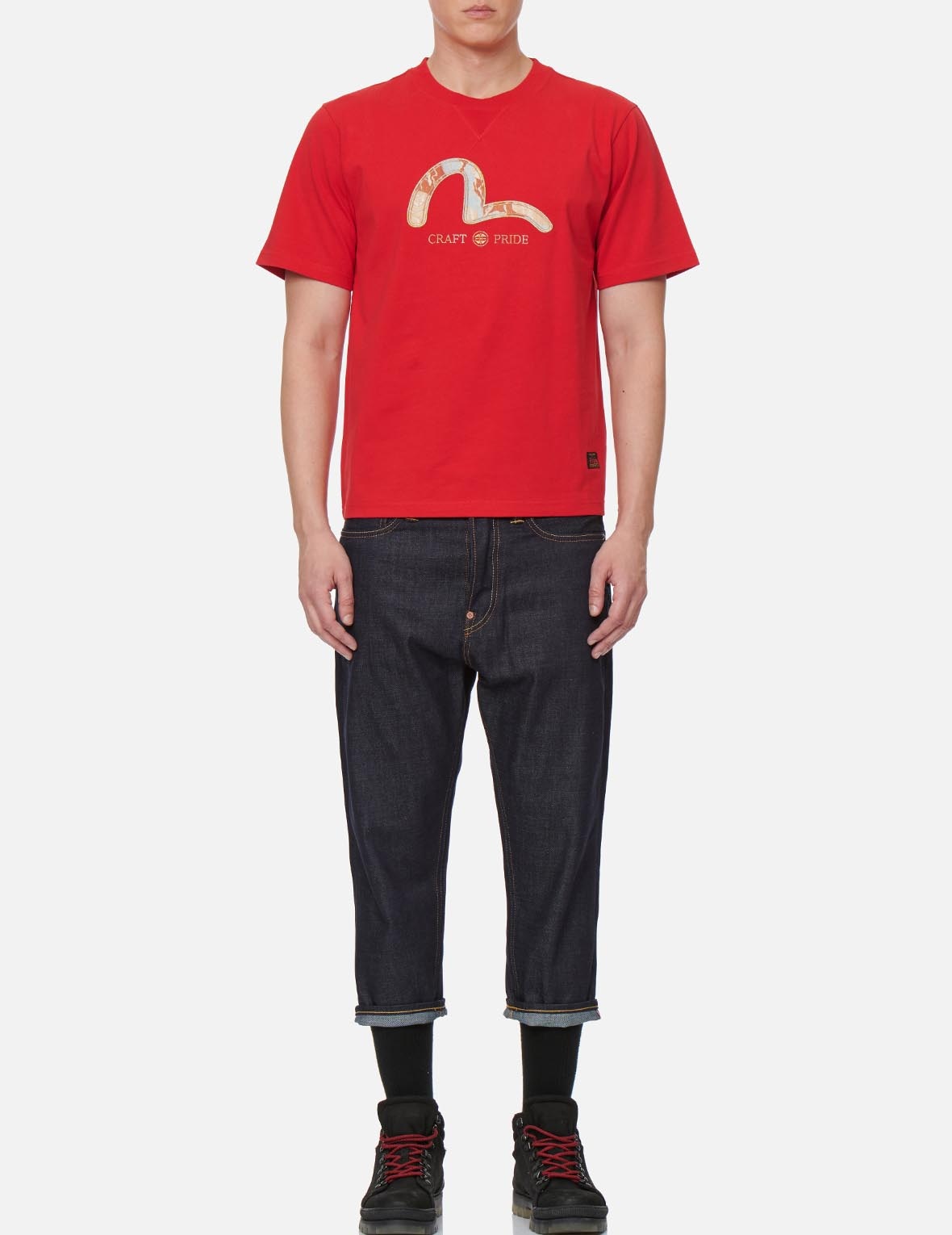 KOMAINU AND LOGO EMBROIDERY CROPPED FIT JEANS #2027 - 6